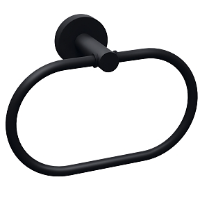 Handtuchring Schwarz – Edelstahl Wandmontage, 180° Drehbar, 16.5 Cm