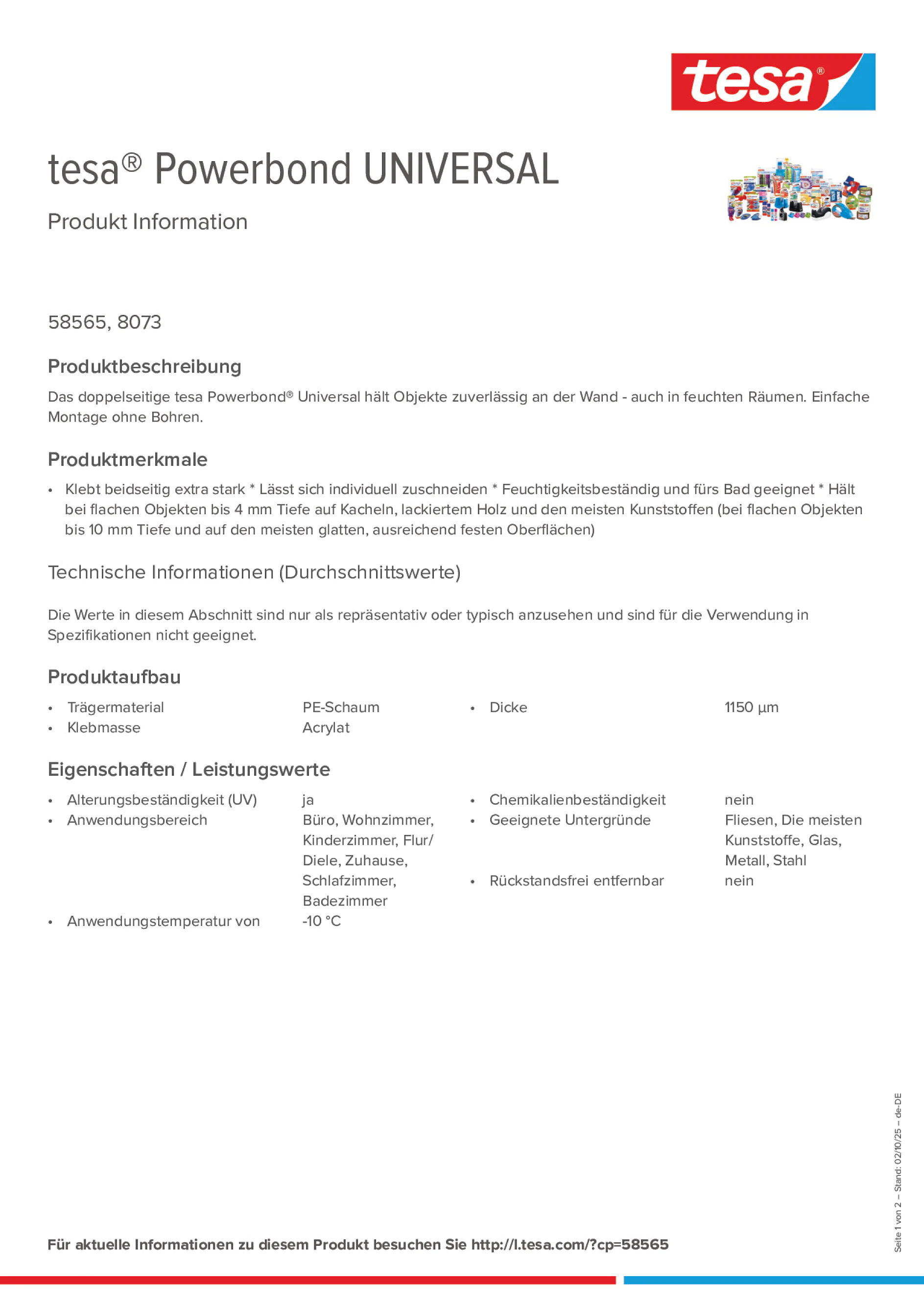Product information_tesa® Powerbond 58565_de-DE