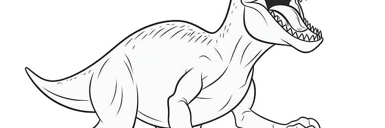 Ausmalbild Dinosaurier steht