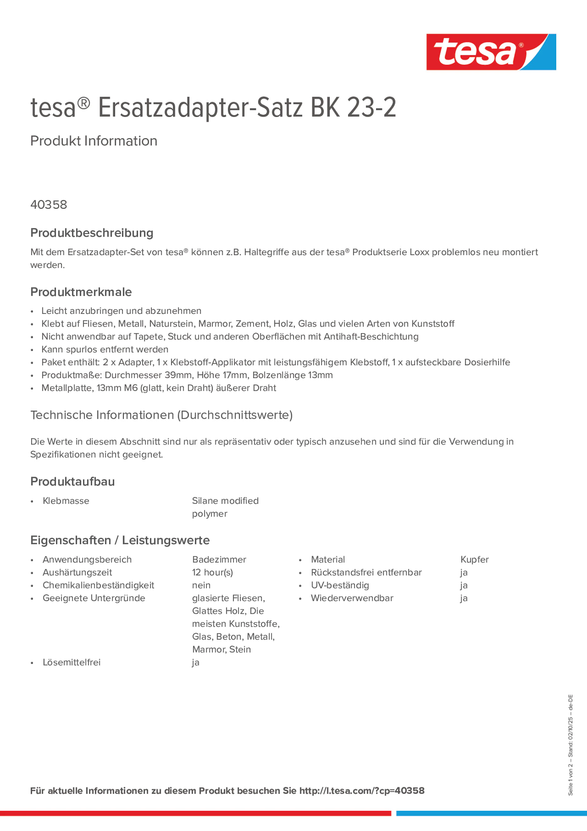 Product information_tesa® 40358_de-DE Product information_tesa® 40358_de-DE