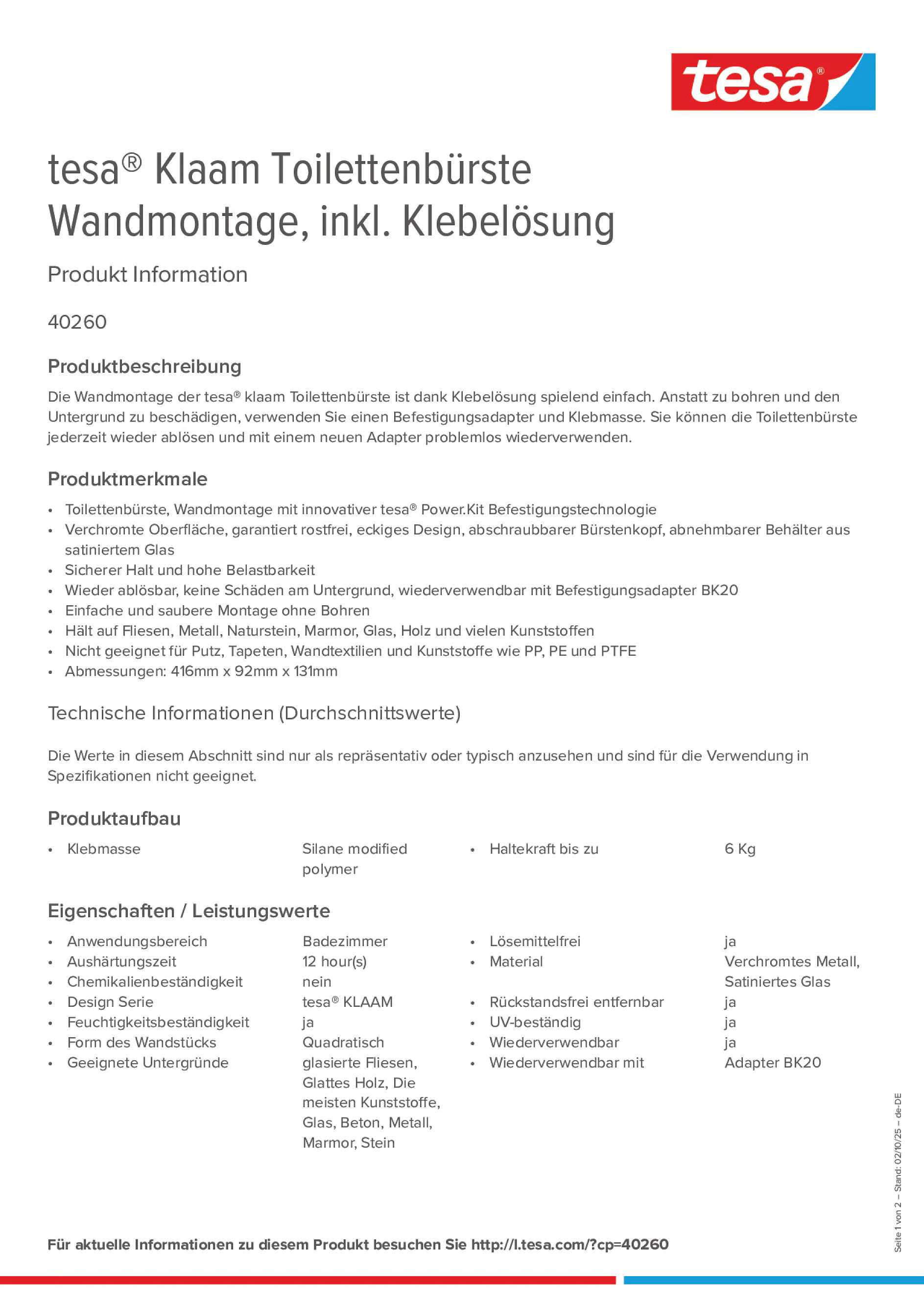 Product information_tesa® 40260_de-DE Product information_tesa® 40260_de-DE