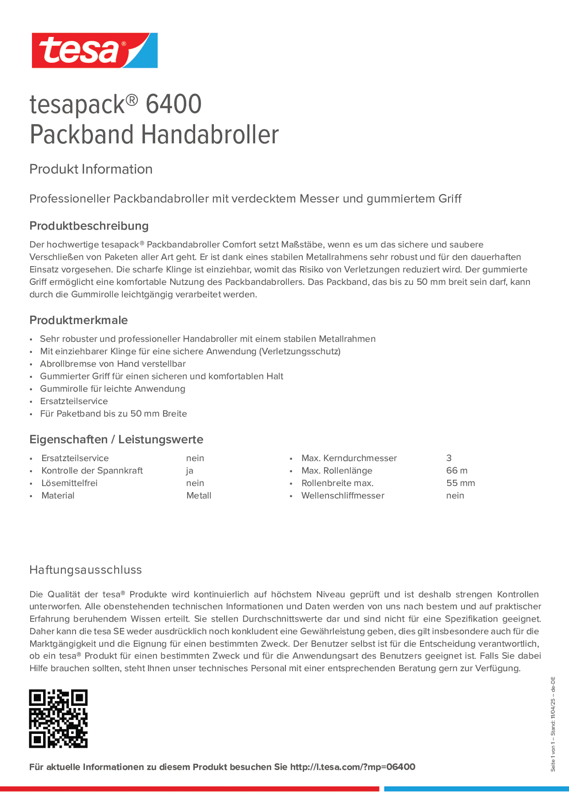 Product information_tesapack® 06400_de-DE