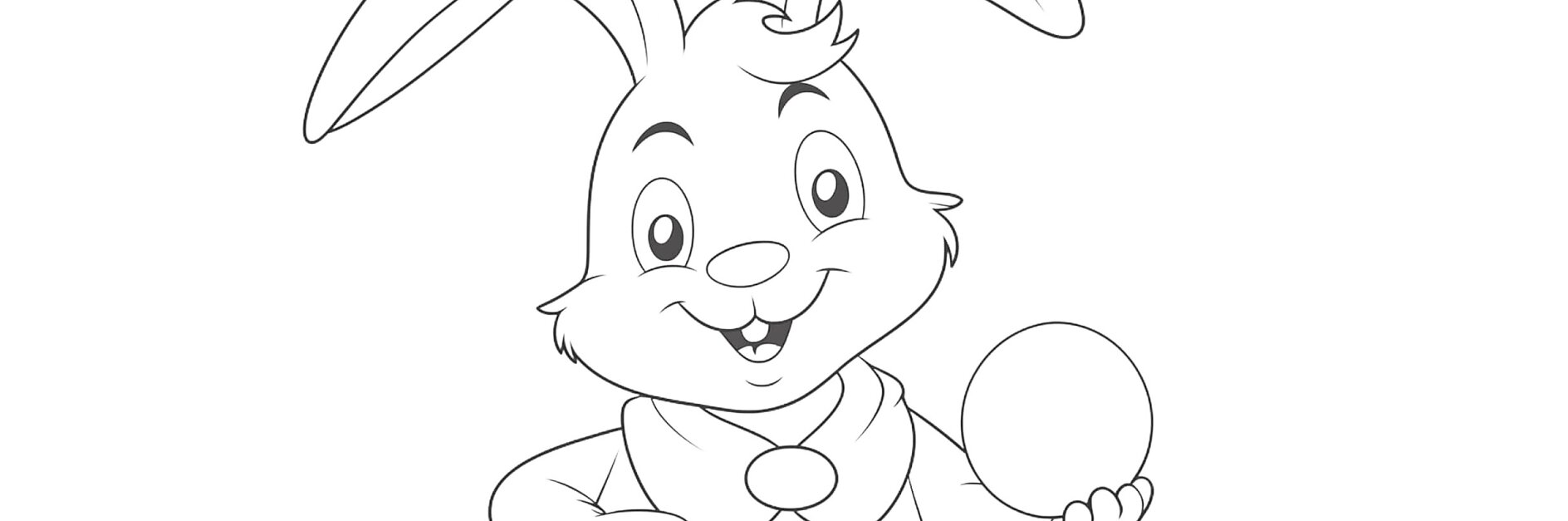 Ausmalbild Osterhase mit Ei in Hand