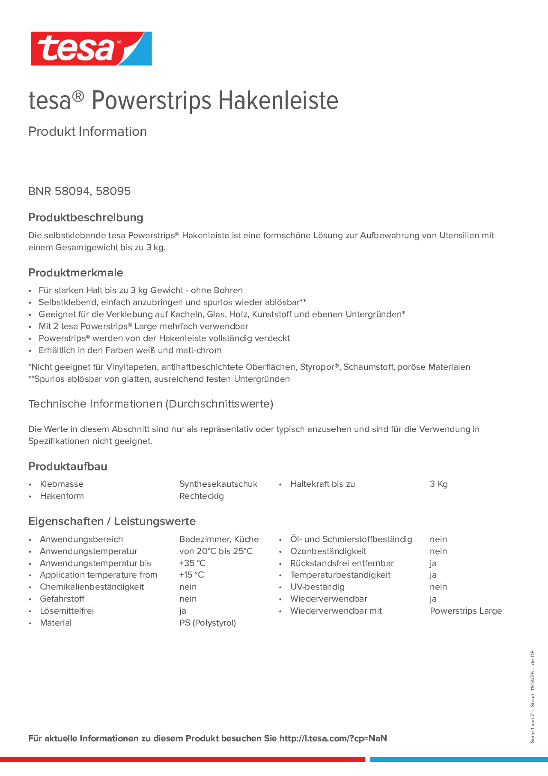 Product information_tesa® Powerstrips 58095_de-DE