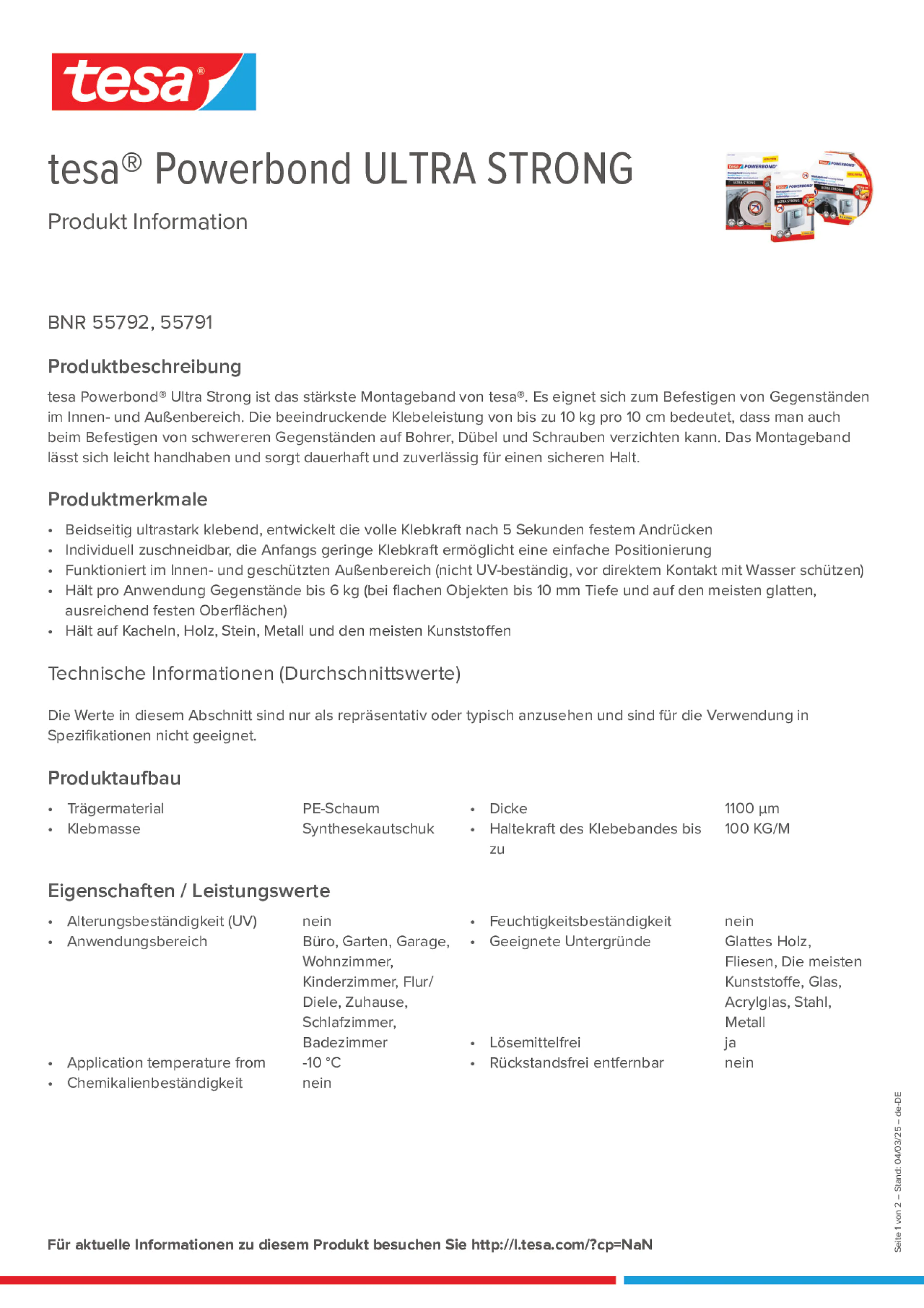 Product information_tesa® Powerbond 55791_de-DE