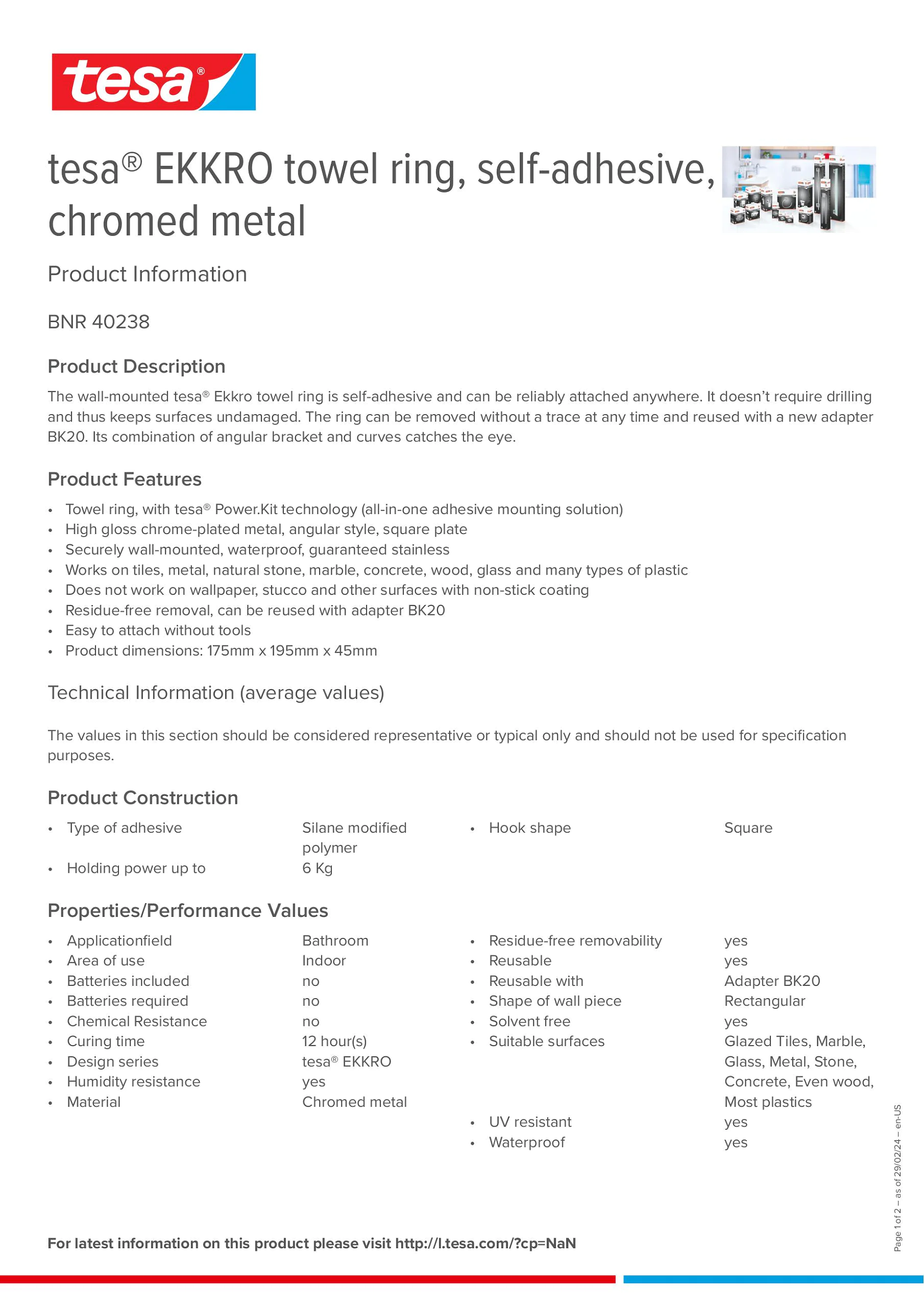 Product information_tesa® 40238_en Product information_tesa® 40238_en