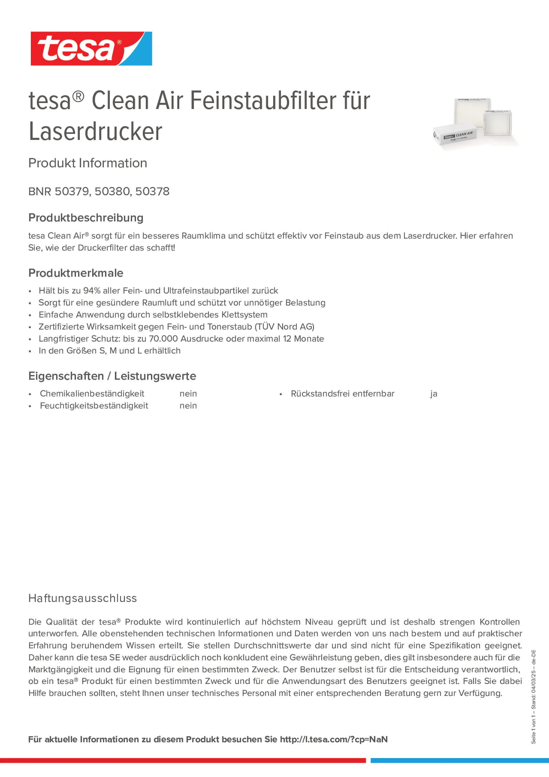 Product information_tesa® Clean Air 50378_de-DE