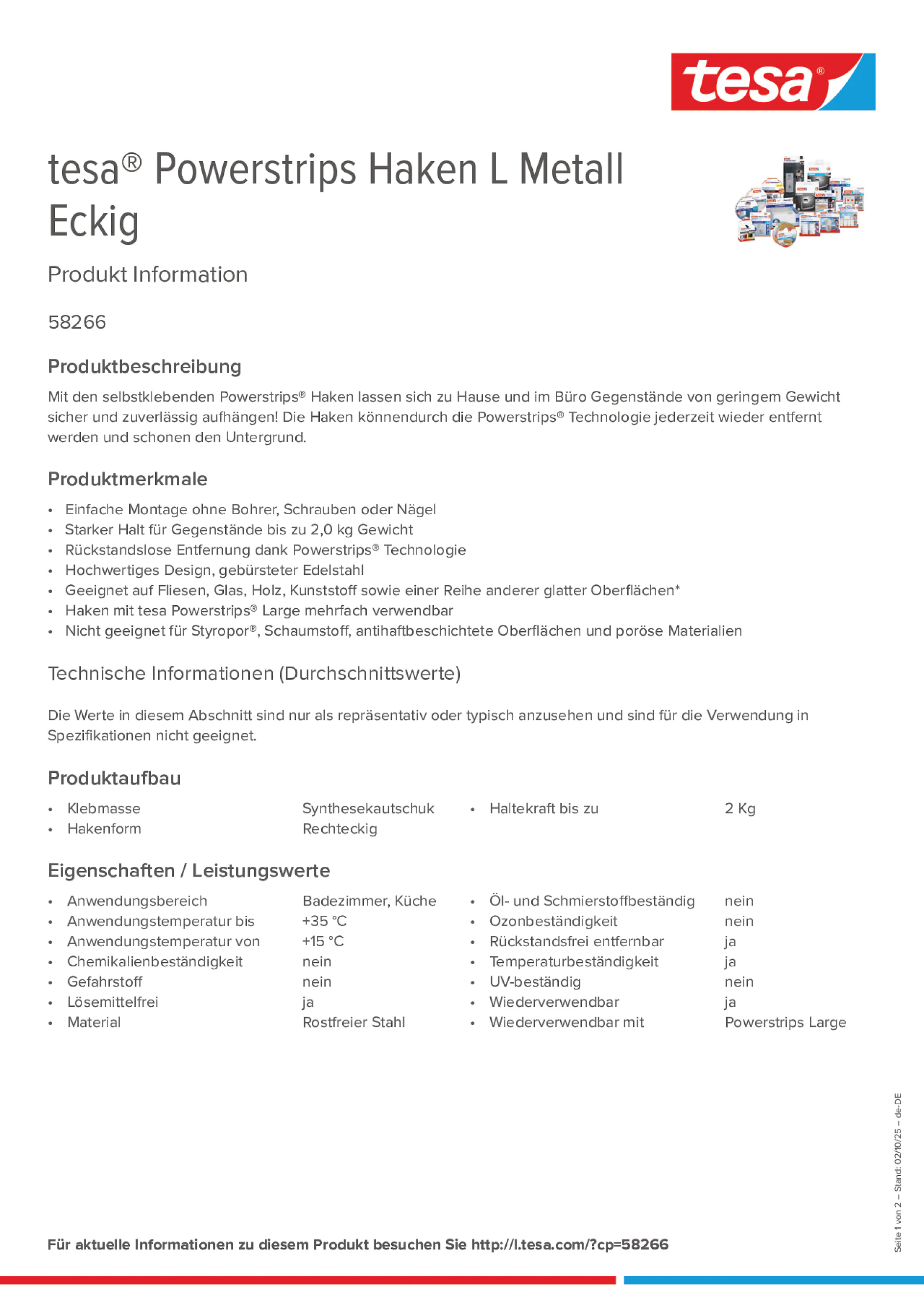 Product information_tesa® Powerstrips 58266_de-DE