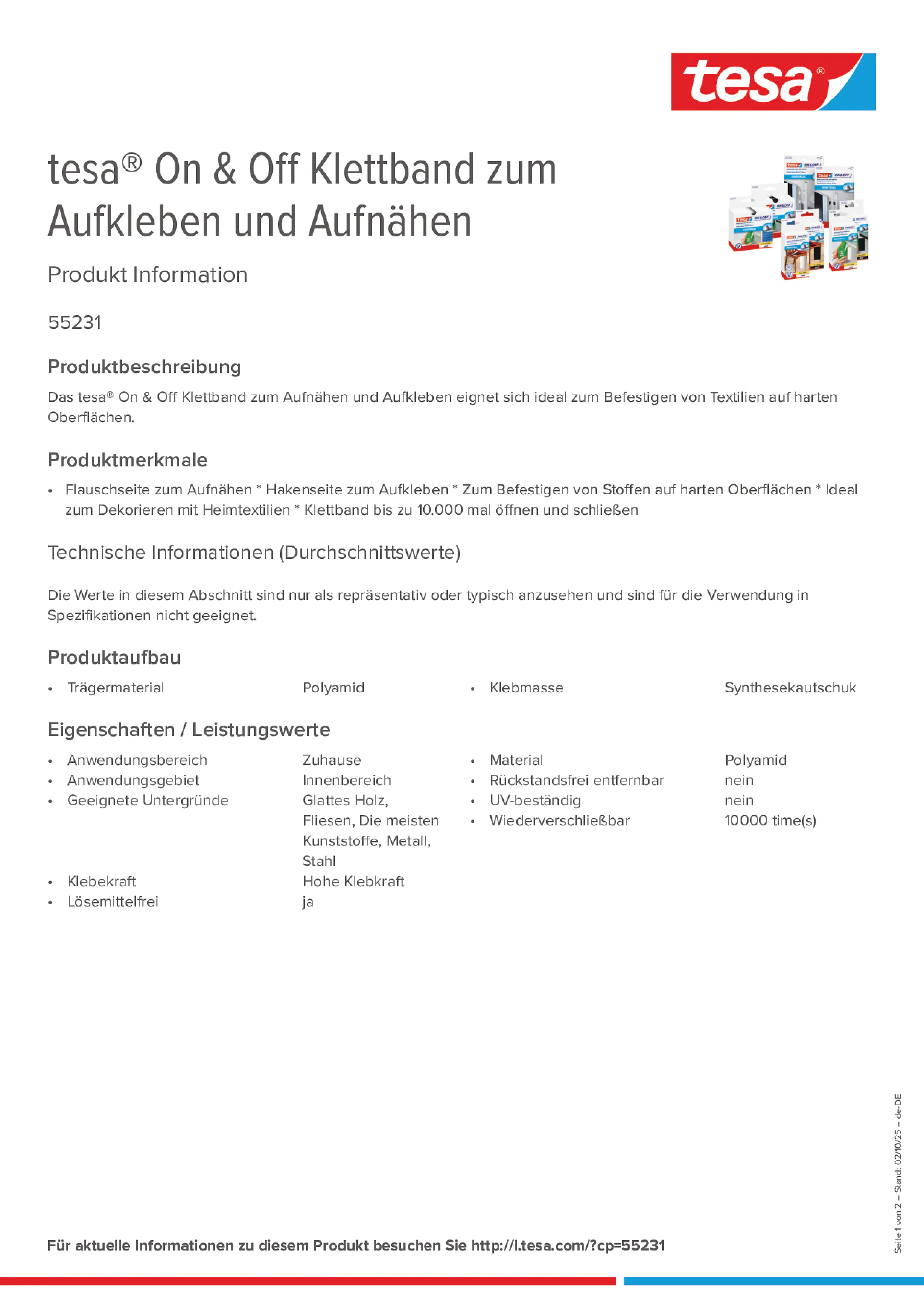 Product information_tesa® On & Off 55231_de-DE