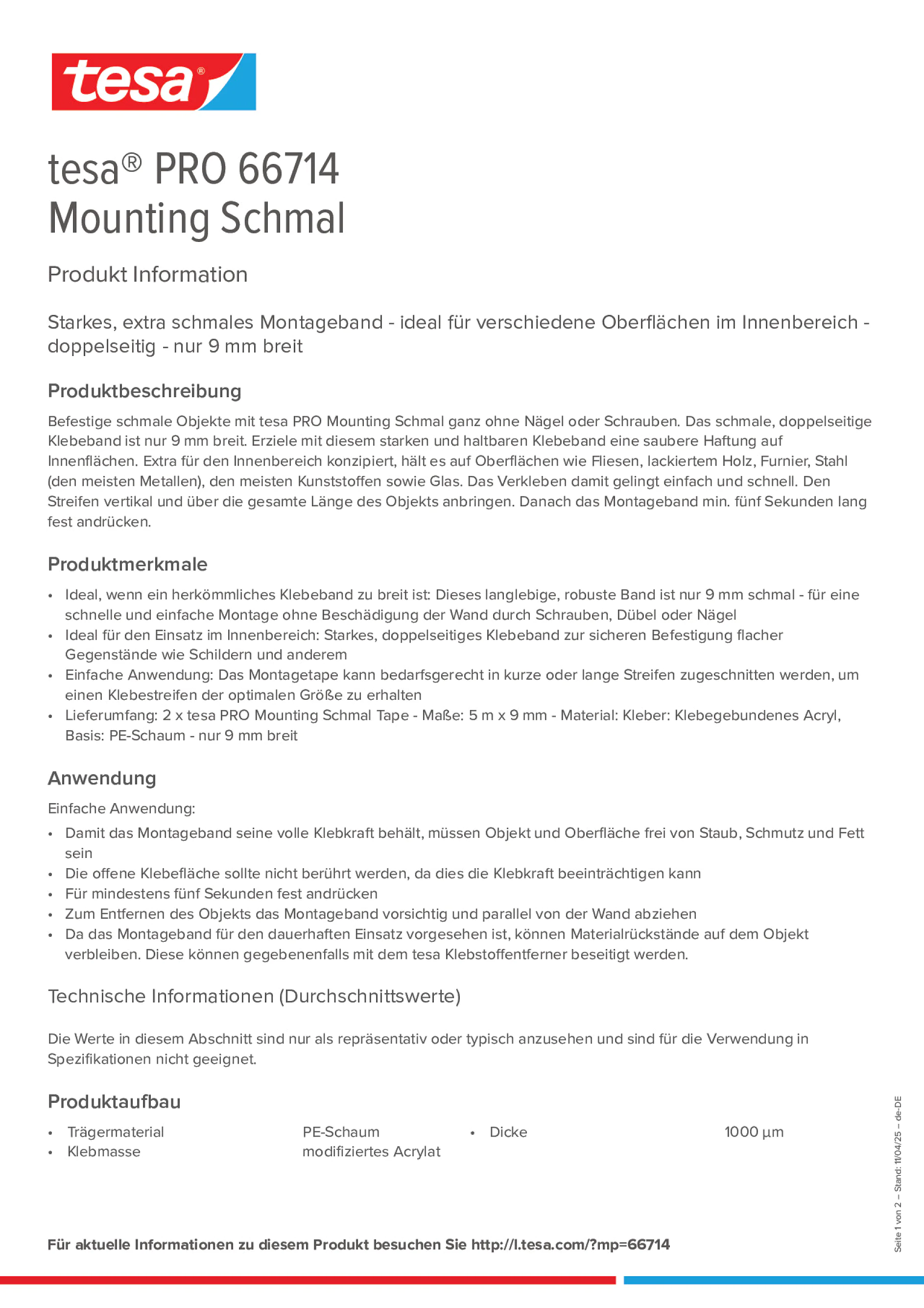 Product information_tesa® PRO 66714_de-DE