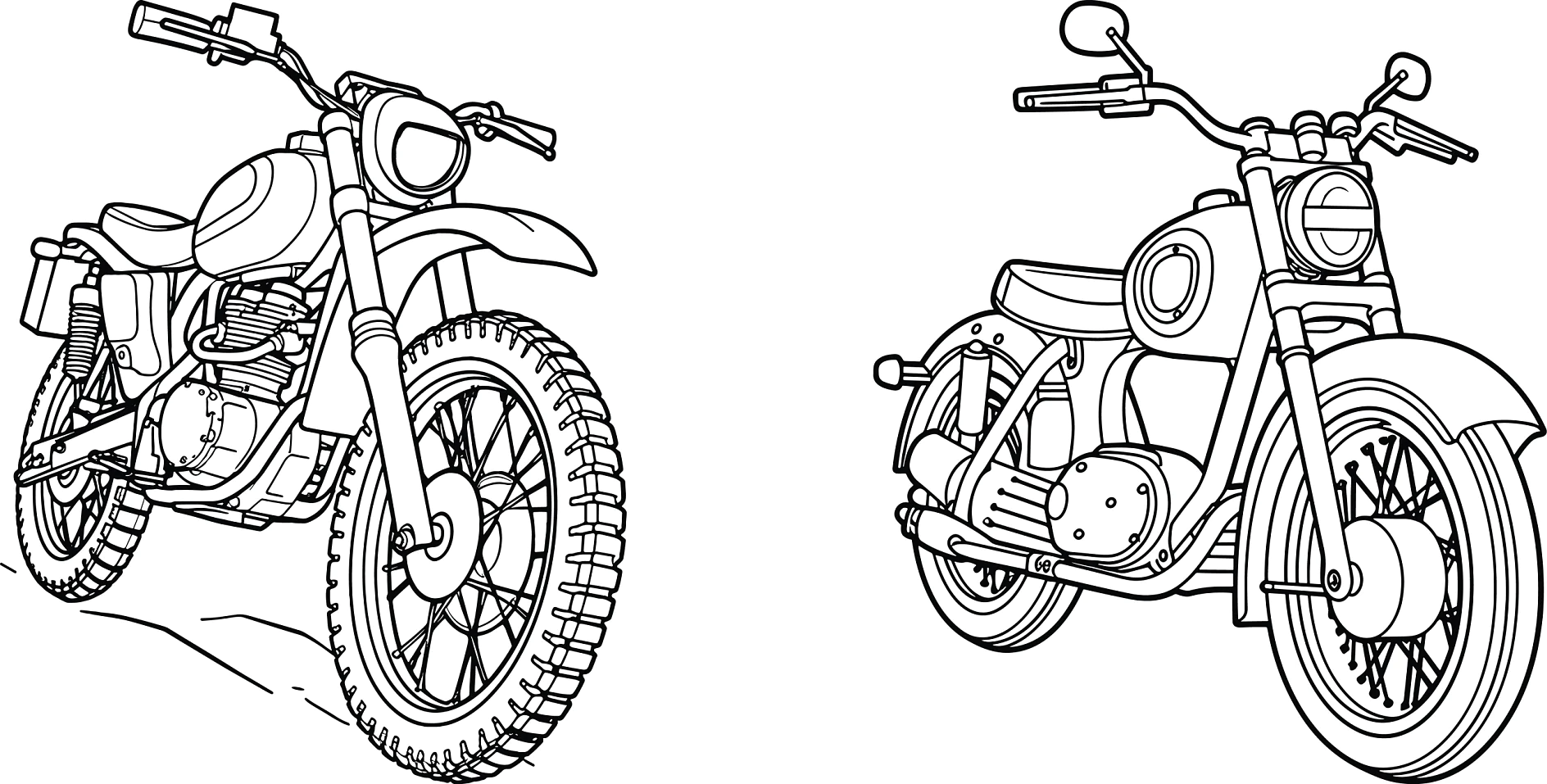 Motorräder Ausmalbilder und Malvorlagen für Kinder
