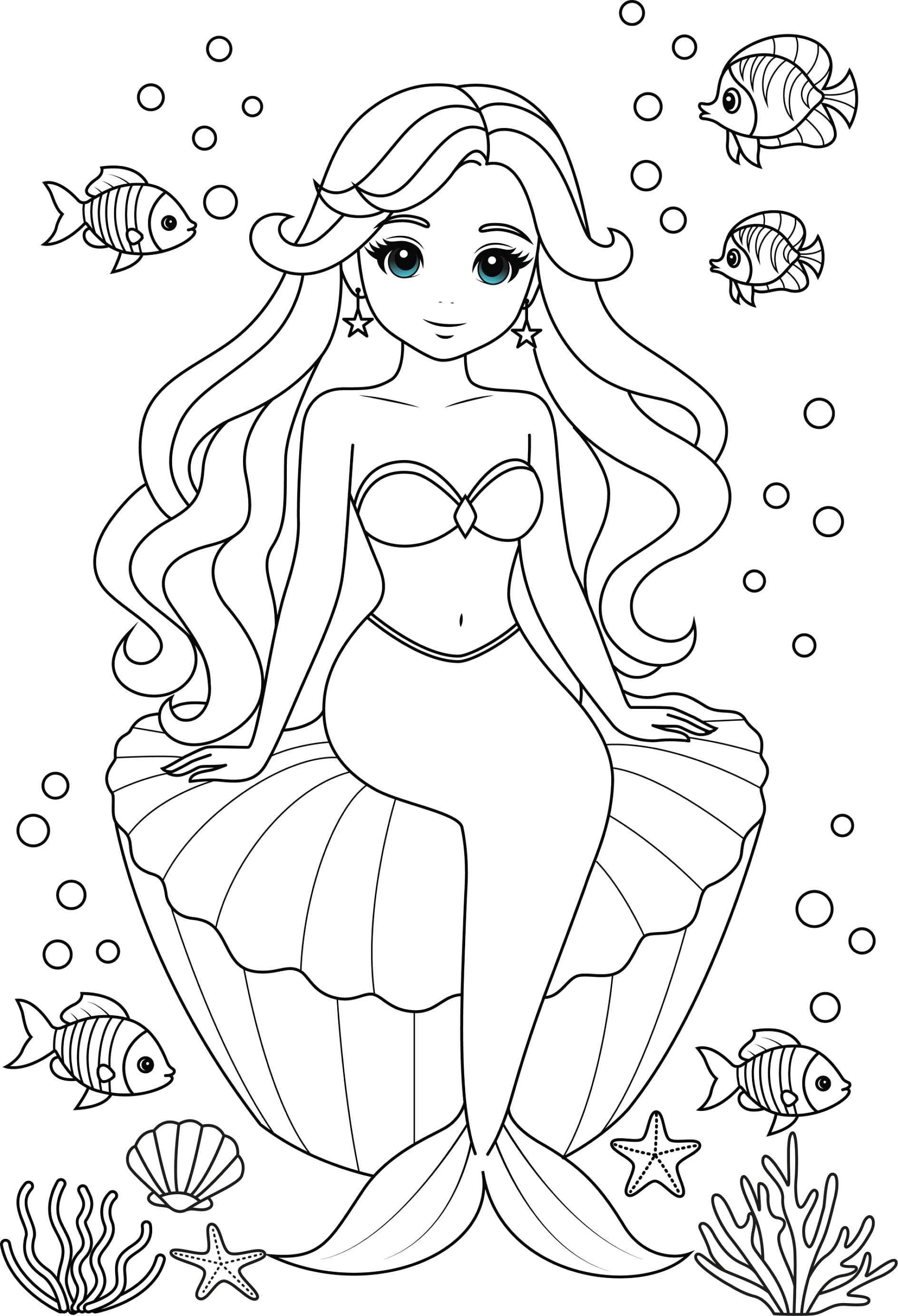 Meerjungfrauen zum Ausmalen: Tauche ein in eine farbenfrohe Unterwasserwelt!