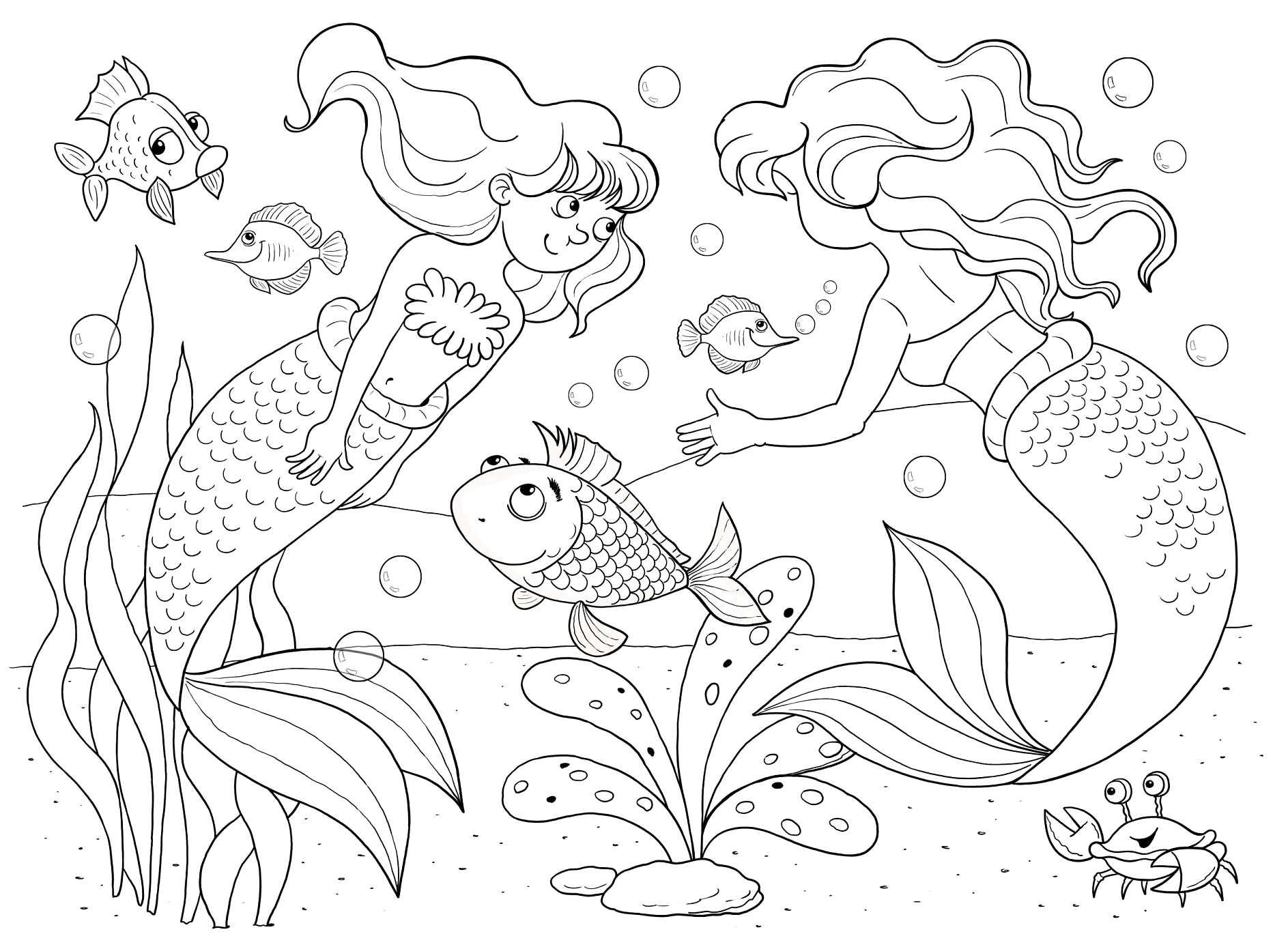 Meerjungfrauen-Ausmalbilder: Tauche ein in eine Welt voller Fantasie und Farbe!