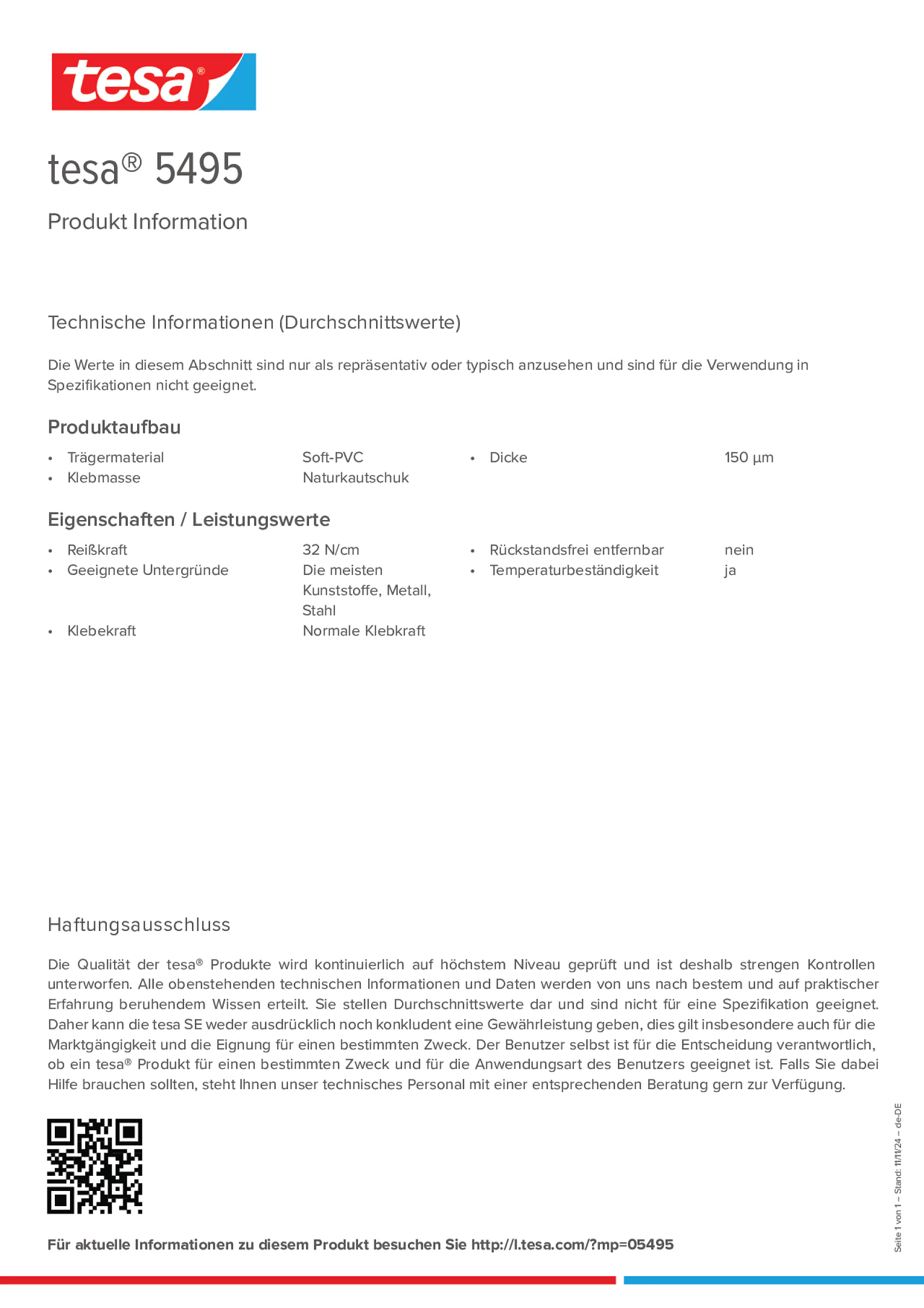 Product information_tesa® 5495_de-DE