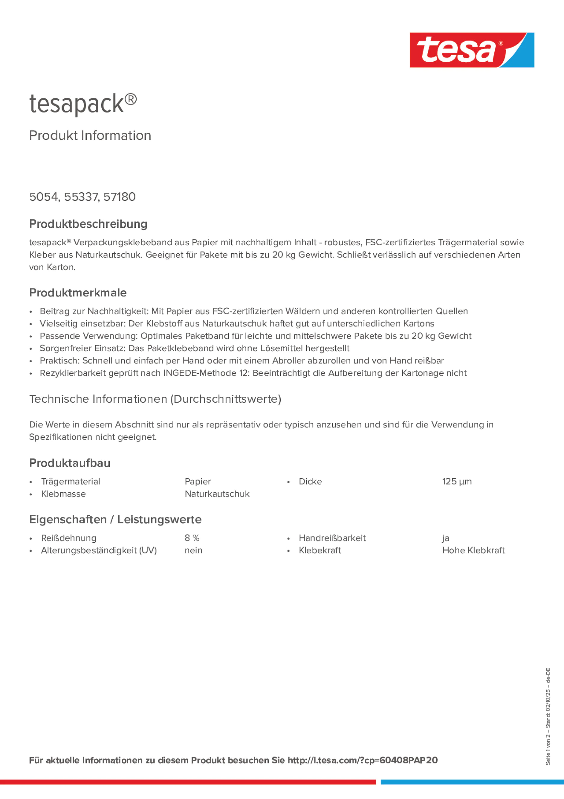 Product information_tesapack® 05054_de-DE