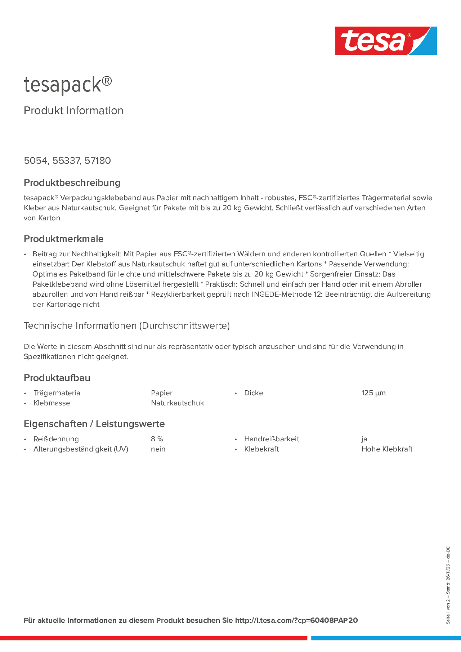 Product information_tesapack® 05054_de-DE