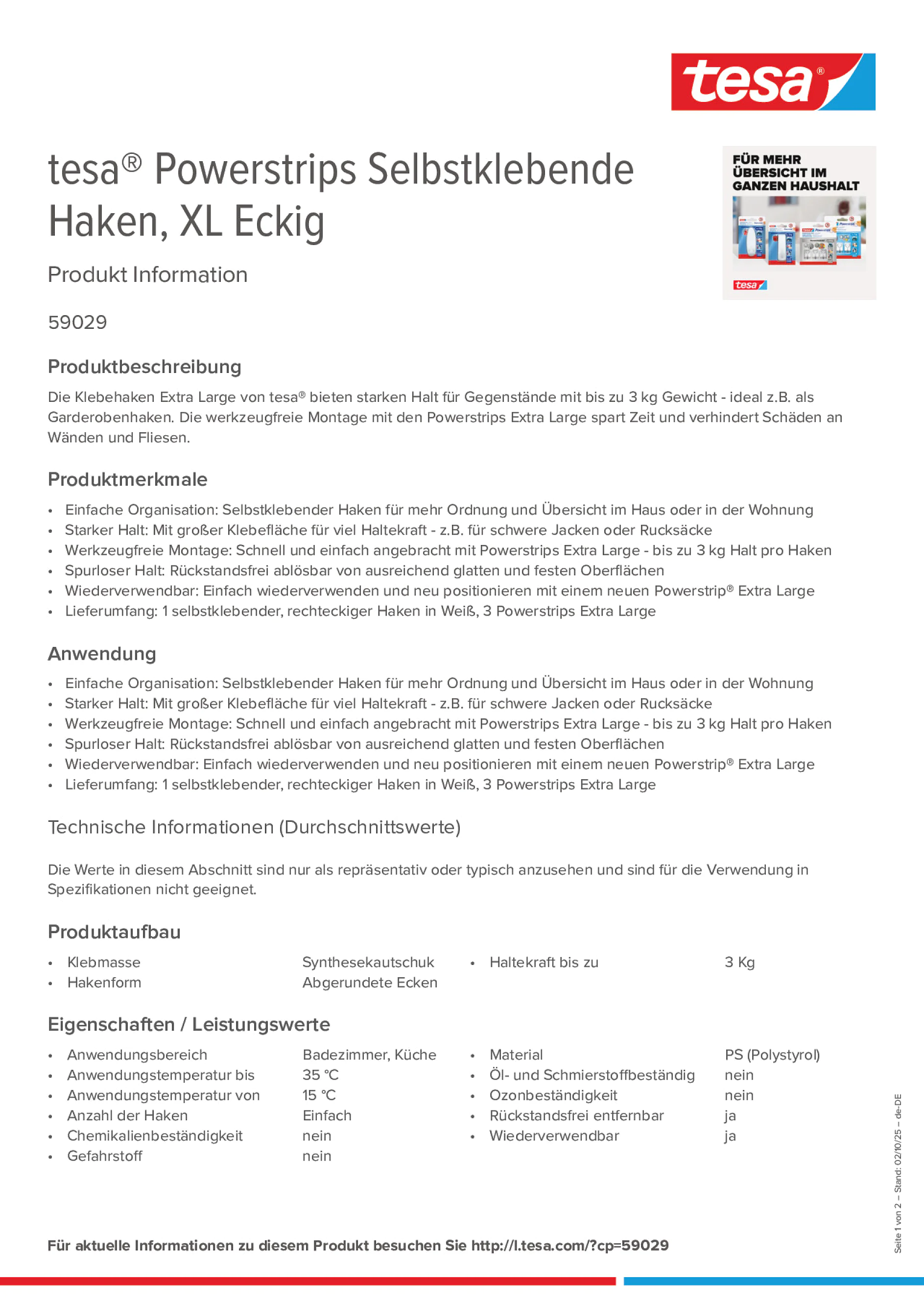 Product information_tesa® Powerstrips 59029_de-DE