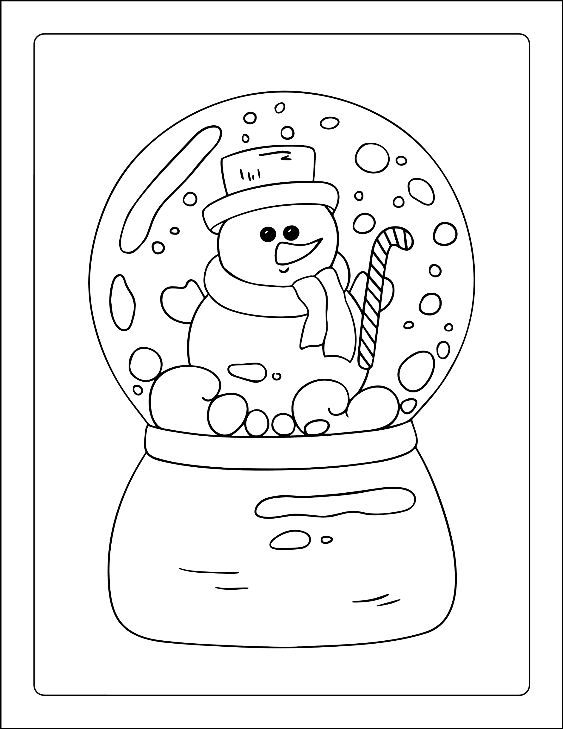 ausmalbilder schneekugeln