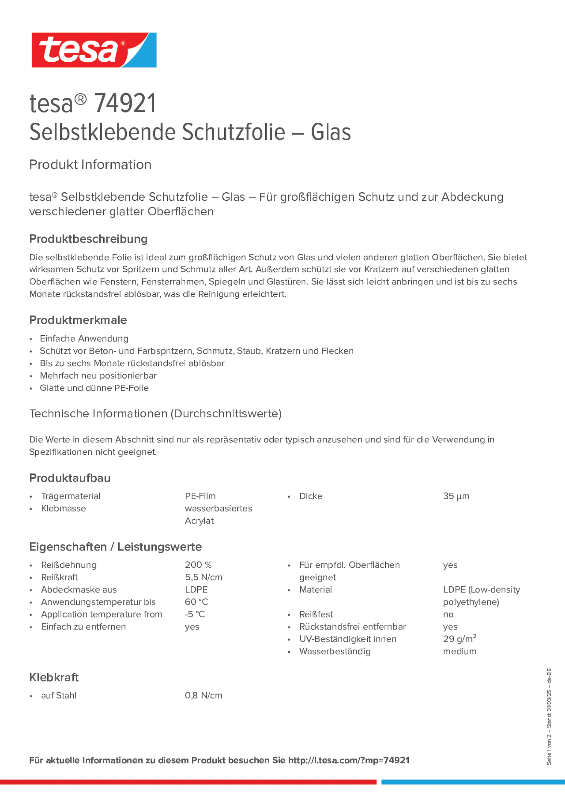 Product information_tesa® 74921_de-DE