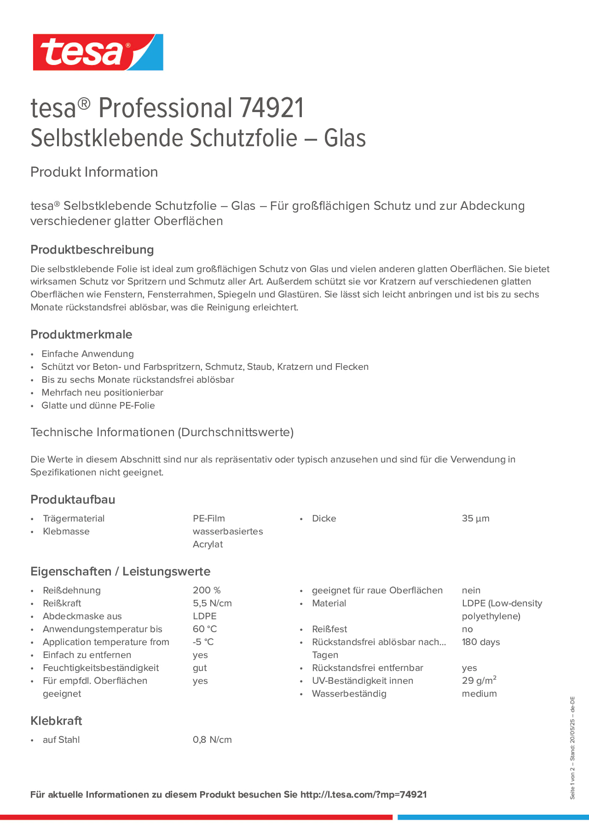 Product information_tesa® Professional 74921_de-DE
