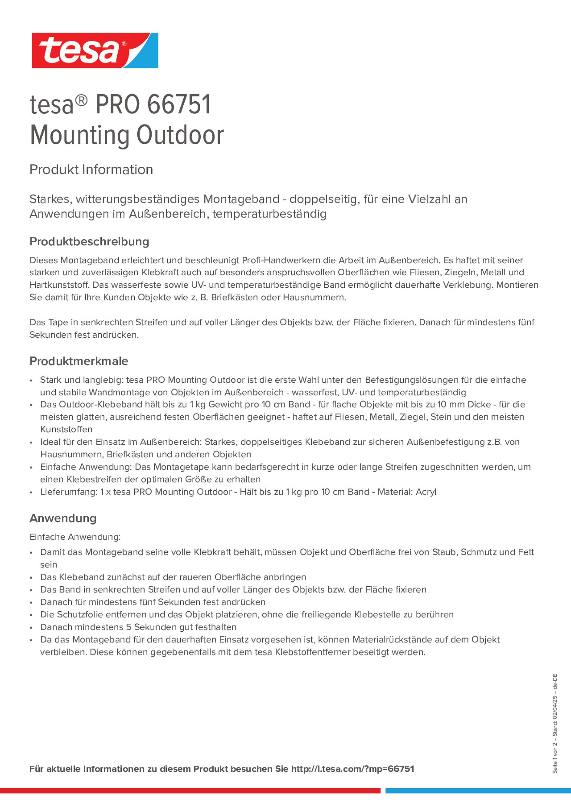 Product information_tesa® PRO 66751_de-DE