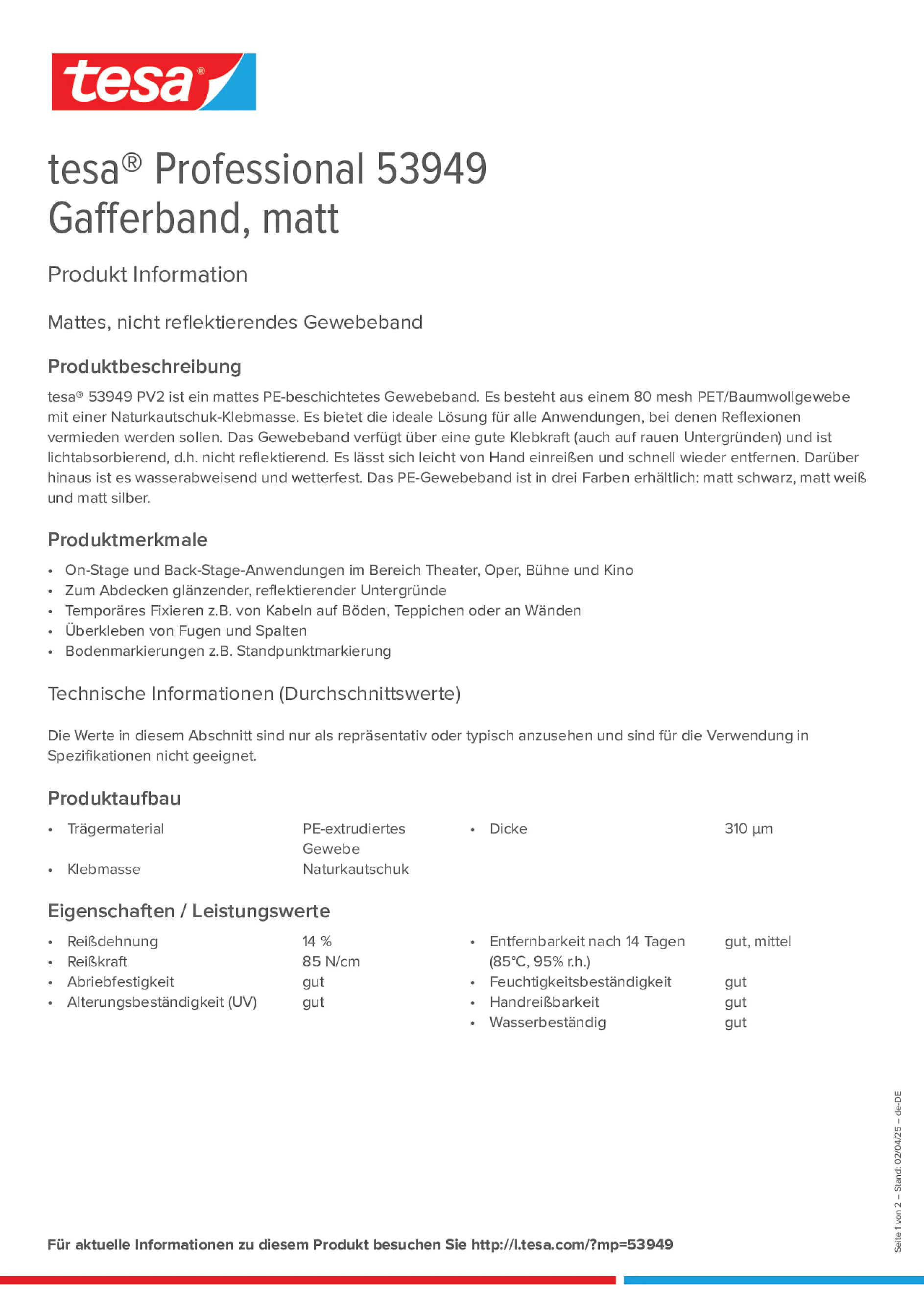 Product information_tesa® Professional 53949_de-DE