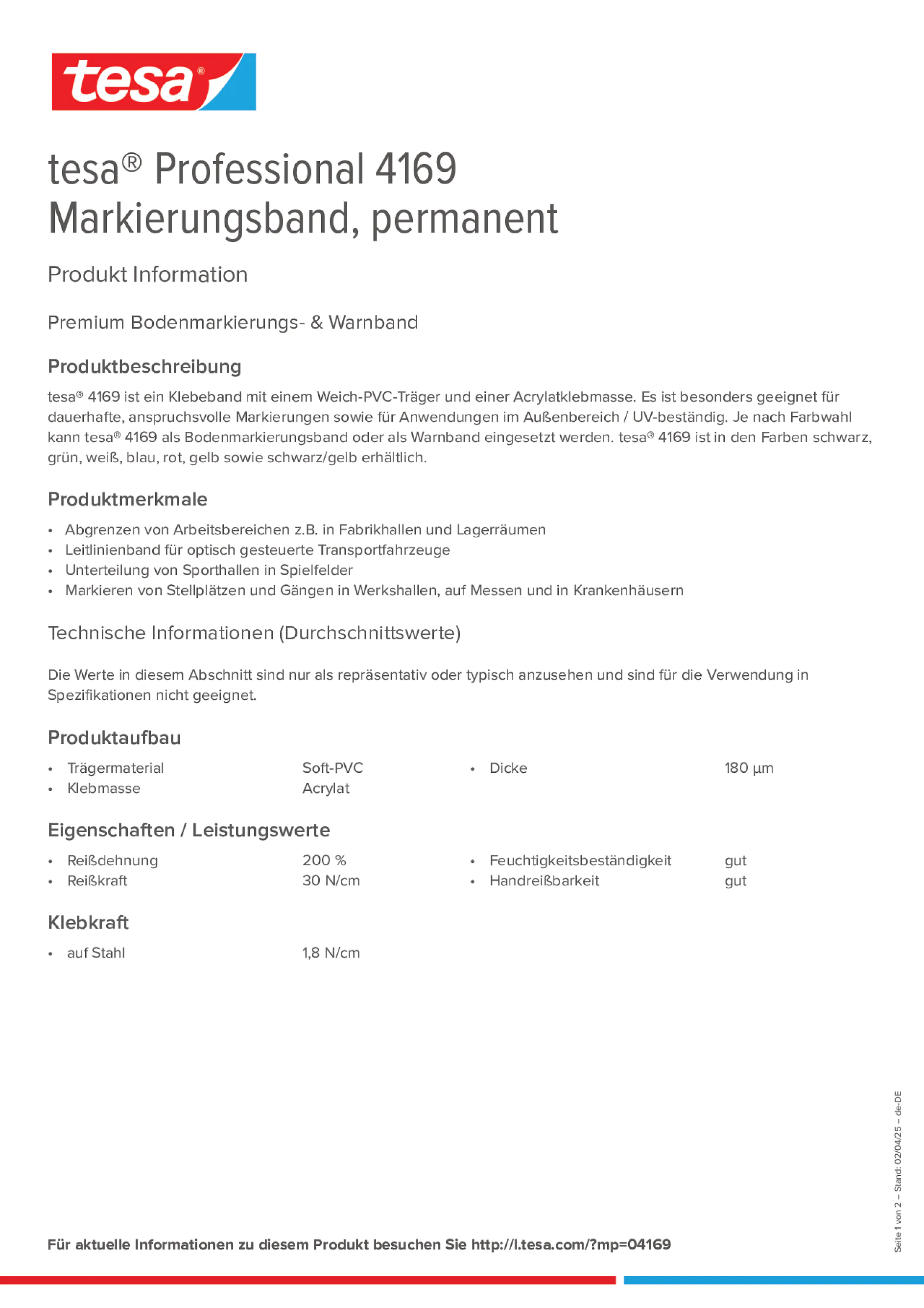 Product information_tesa® Professional 04169_de-DE