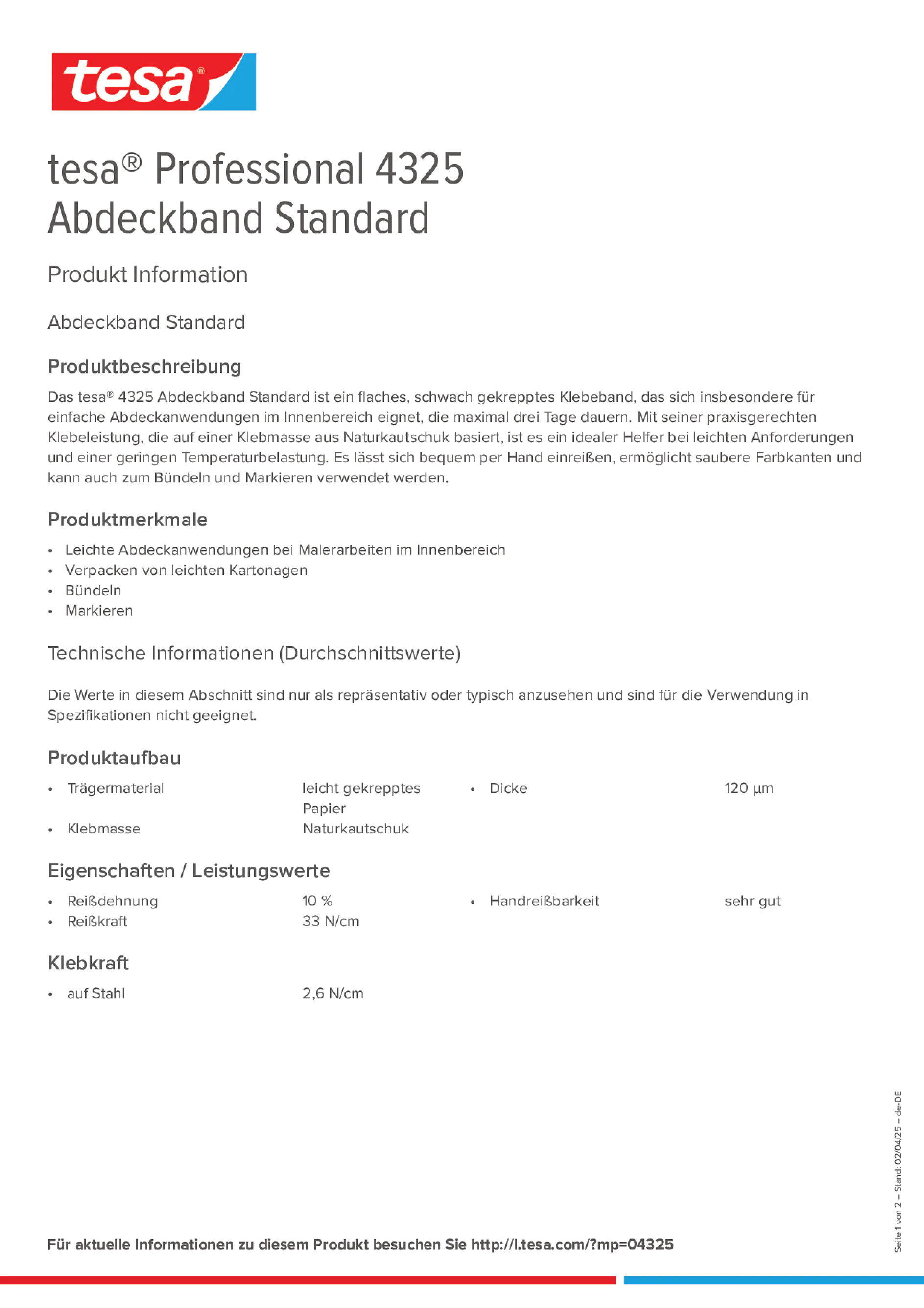 Product information_tesa® Professional 04325_de-DE