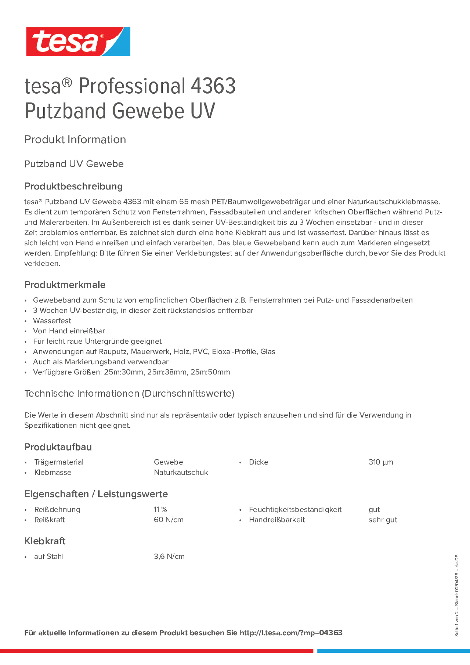 Product information_tesa® Professional 04363_de-DE