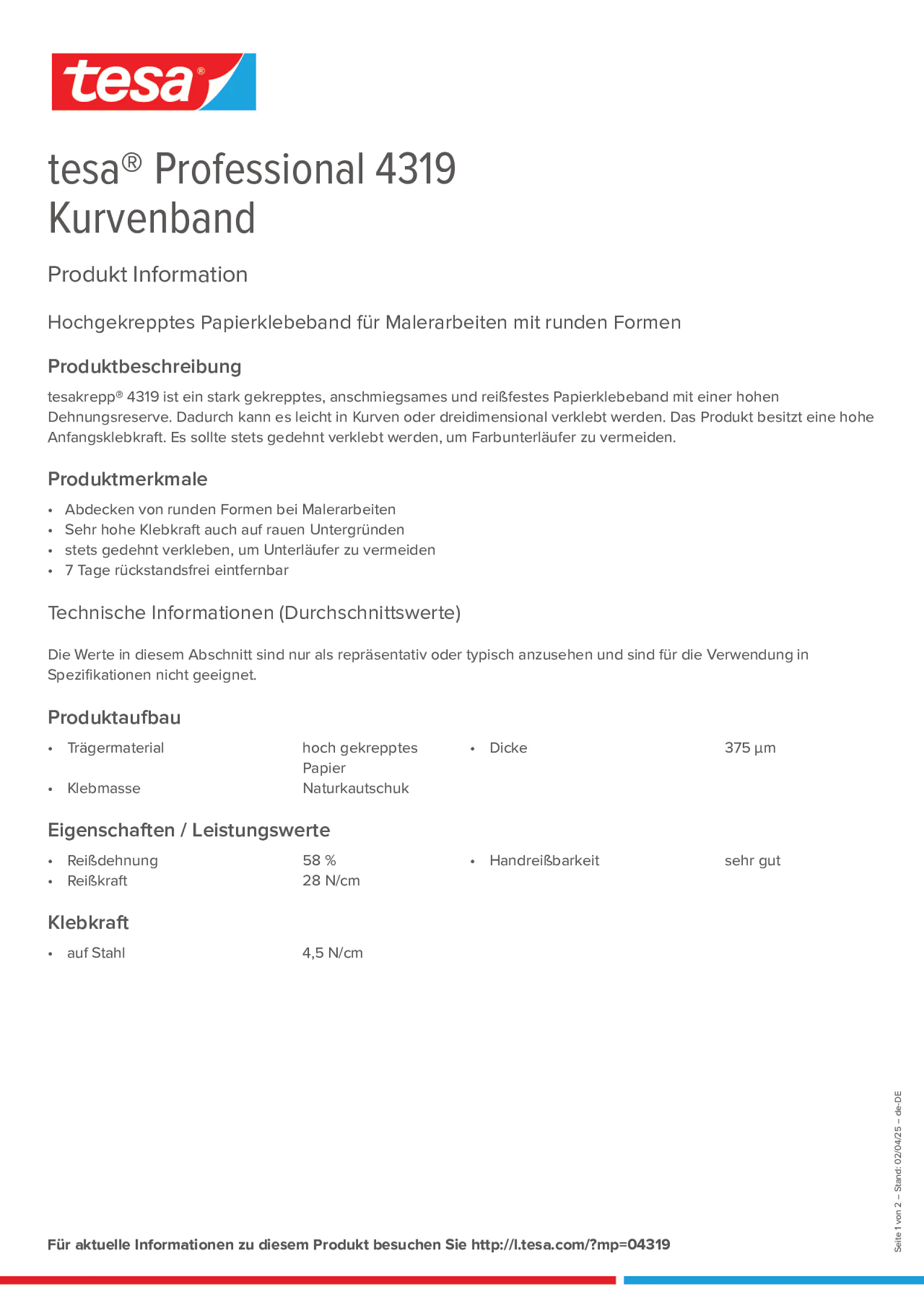 Product information_tesa® Professional 04319_de-DE