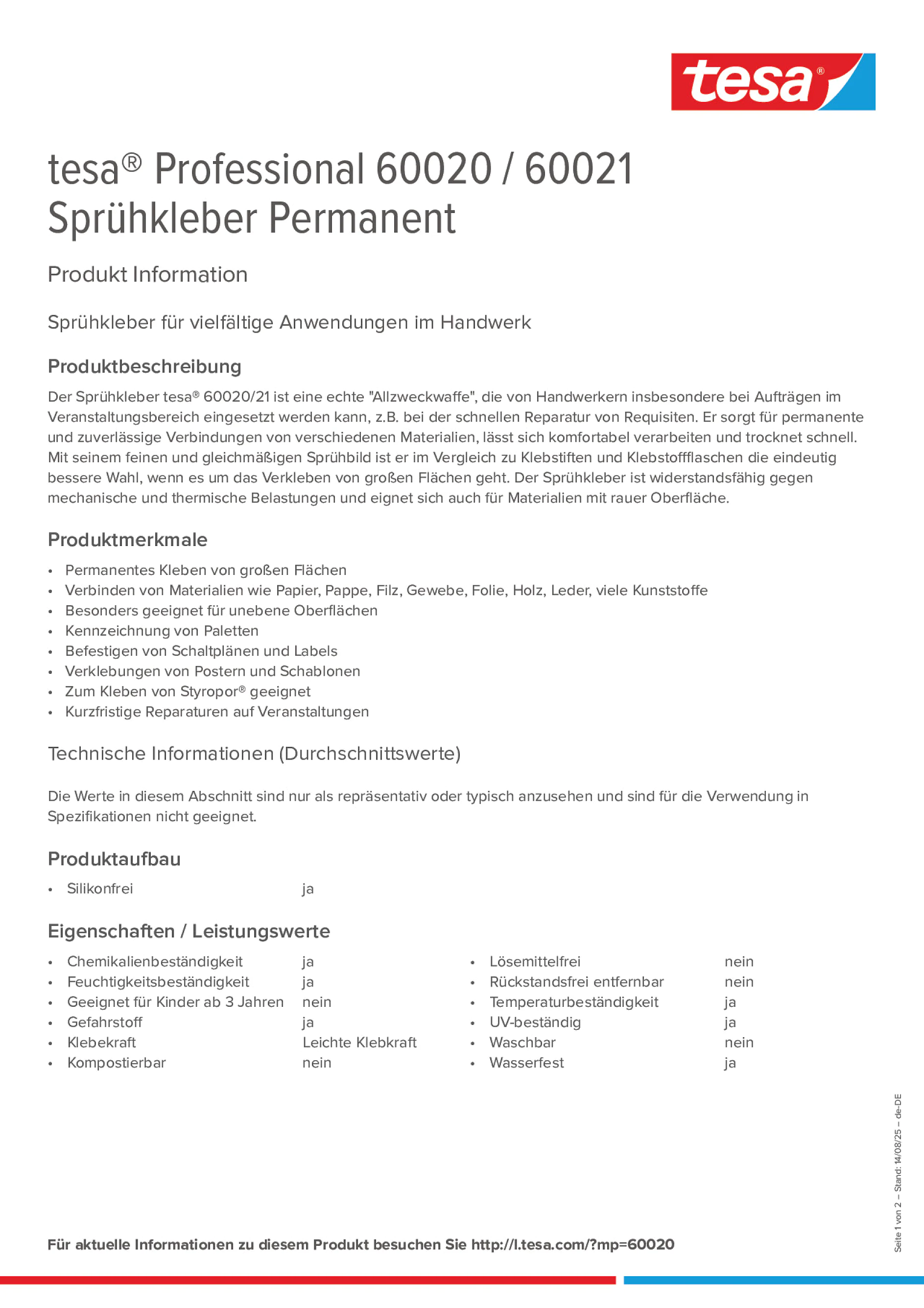 Product information_tesa® Professional 60020 / 60021_de-DE