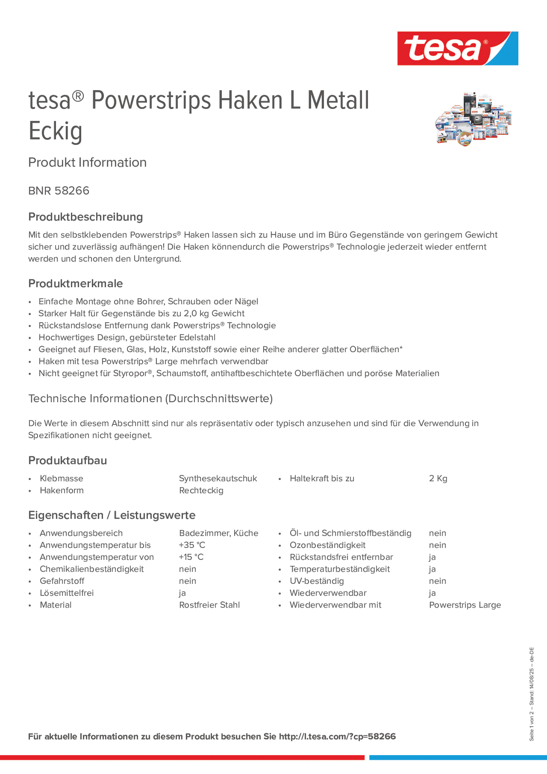 Product information_tesa® Powerstrips 58266_de-DE