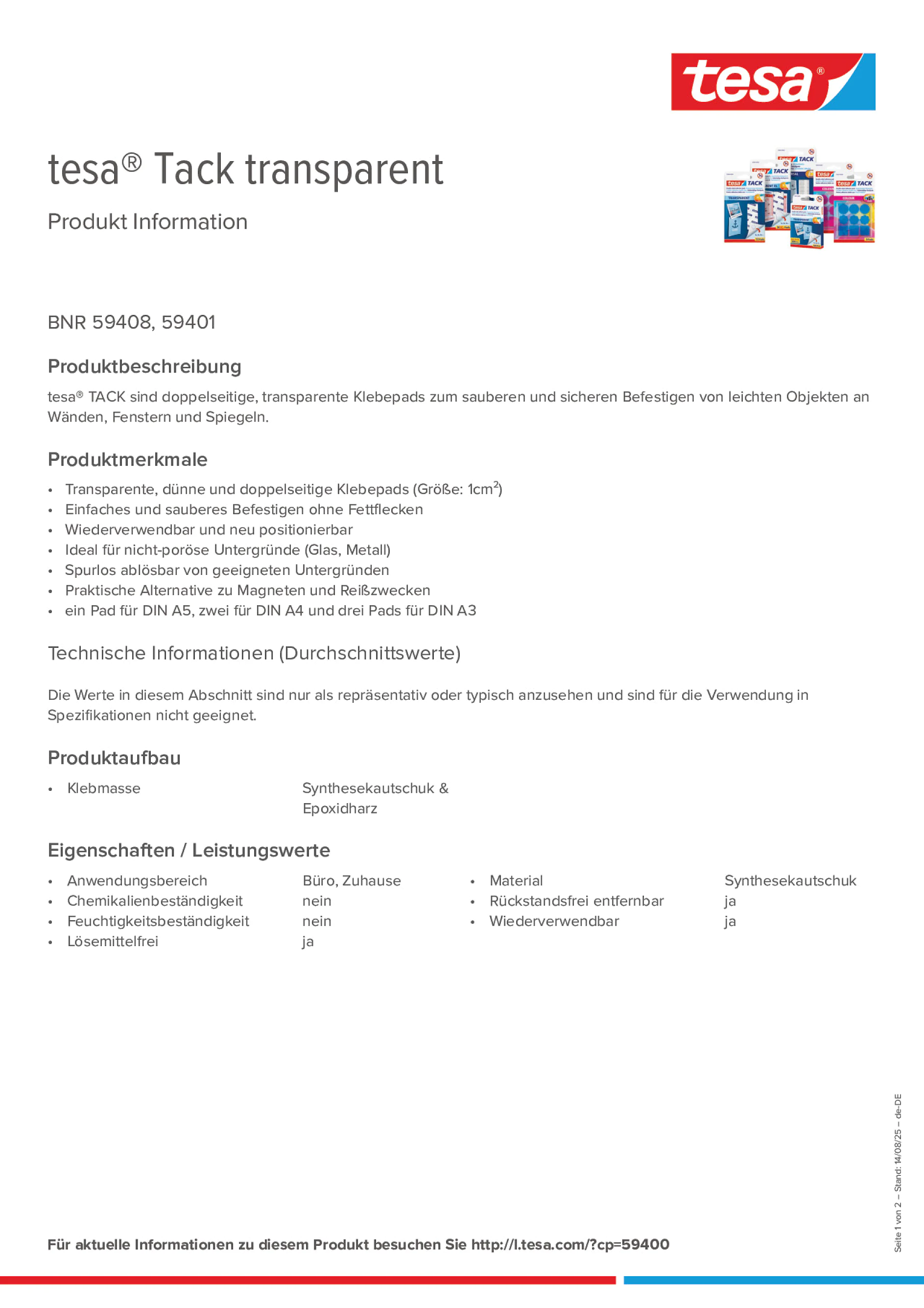 Product information_tesa® Tack 59401_de-DE