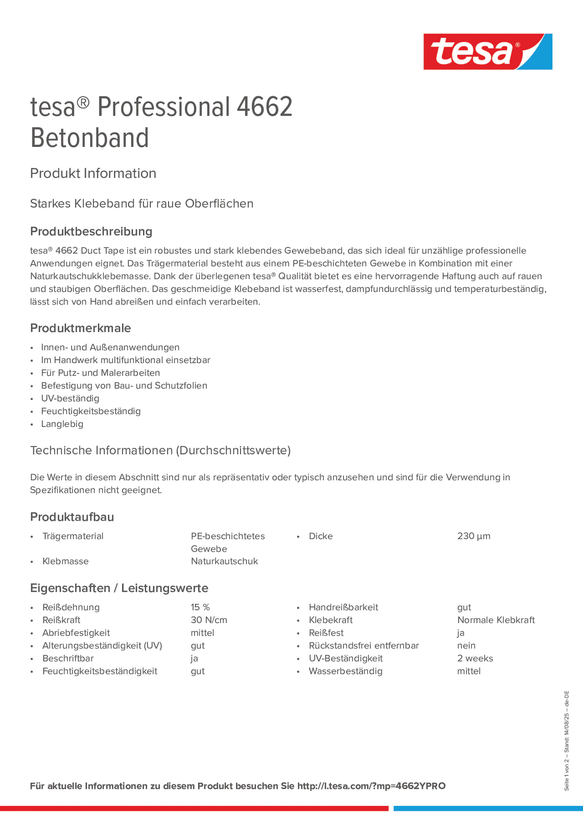 Product information_tesa® Professional 04662_de-DE