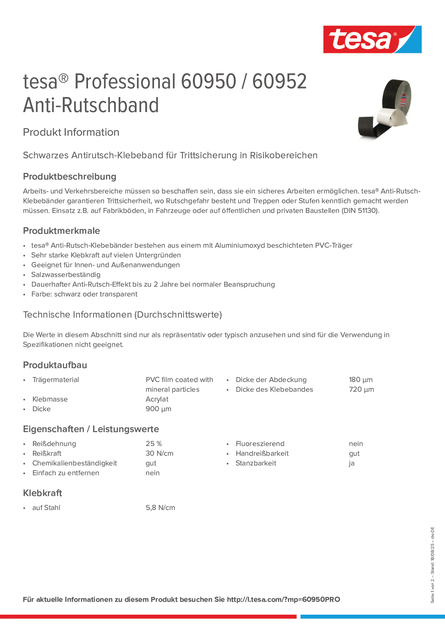 Product information_tesa® Professional 60950 / 60952_de-DE