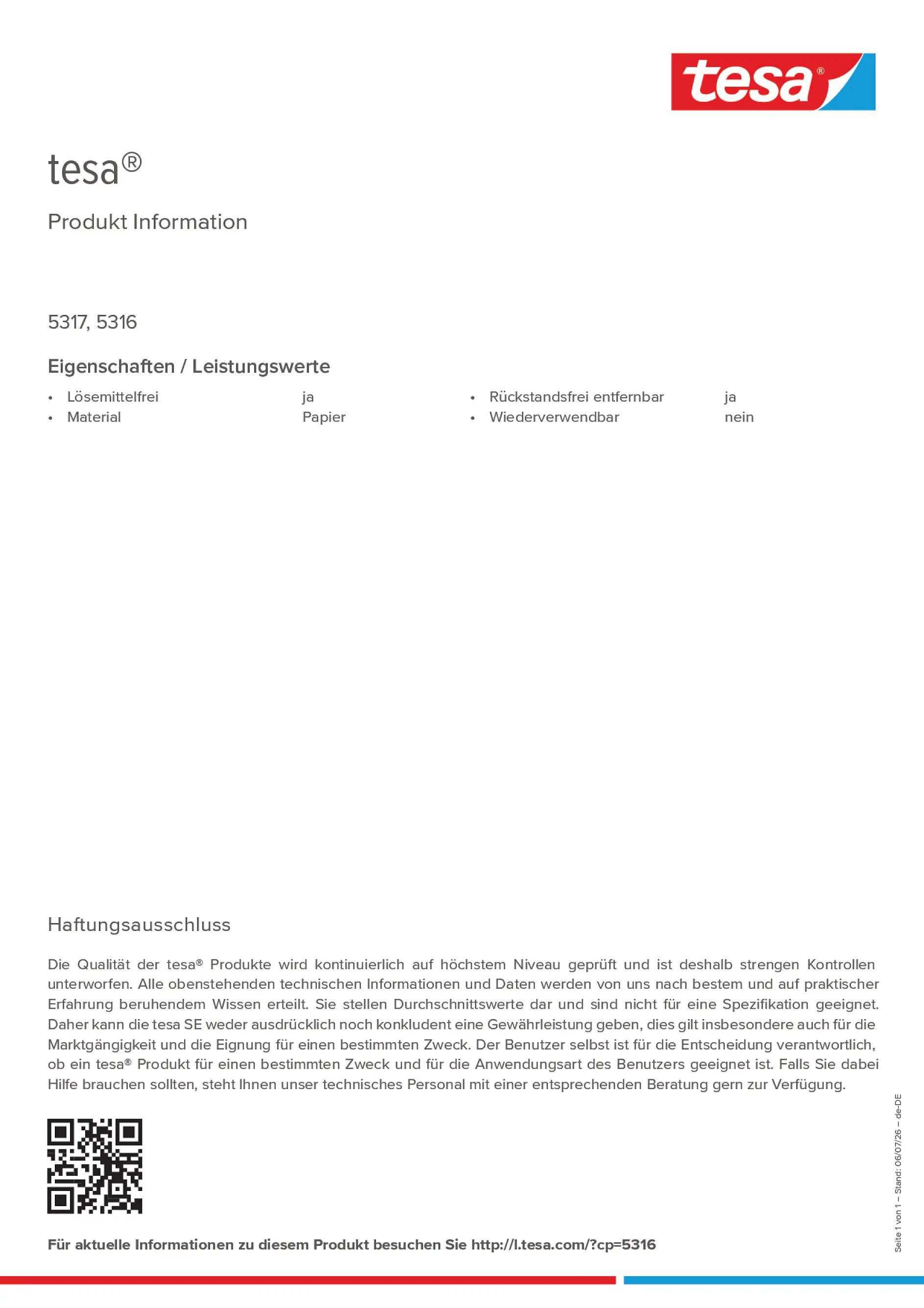 Product information_tesa® 5316_de-DE