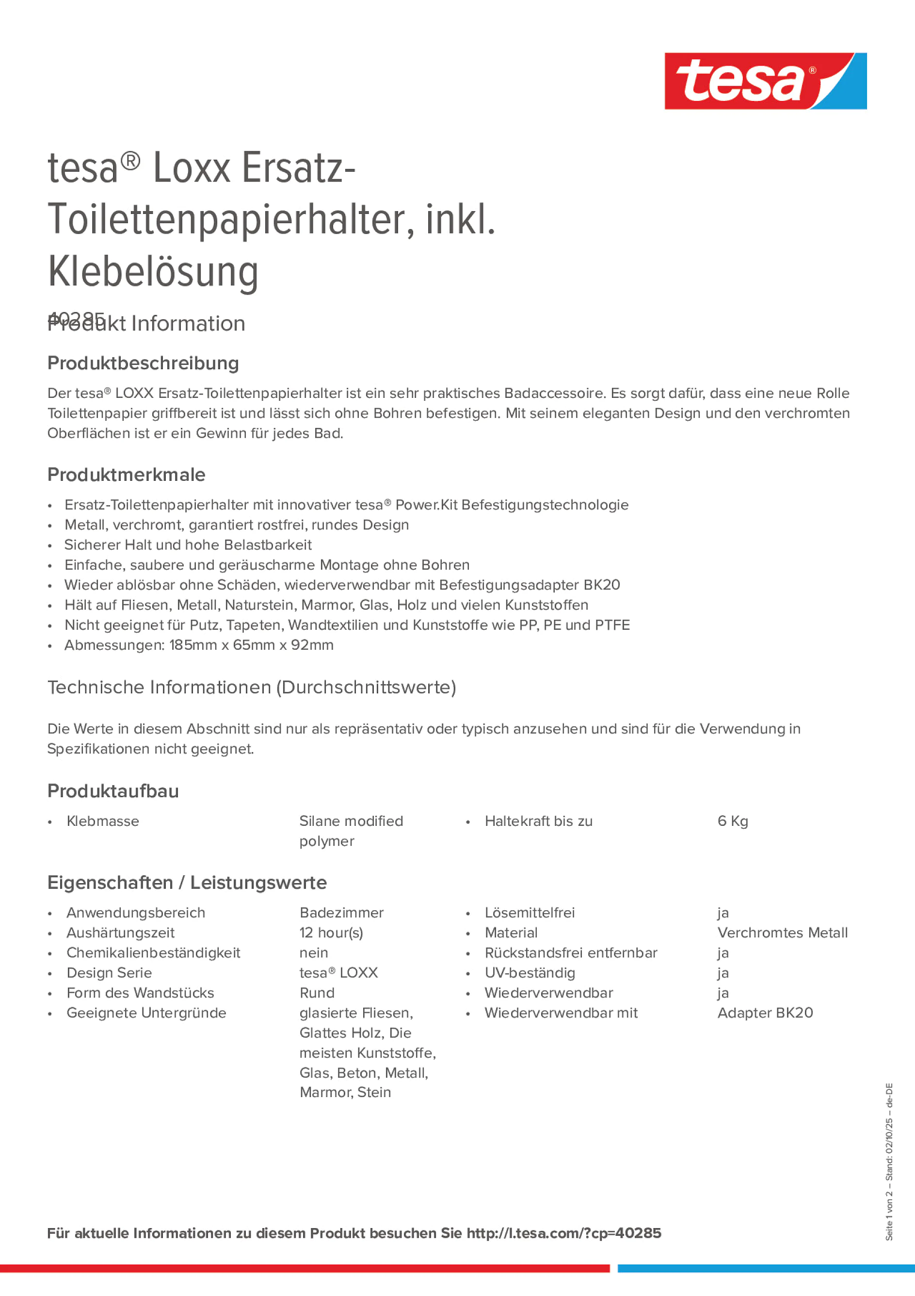 Product information_tesa® 40285_de-DE
