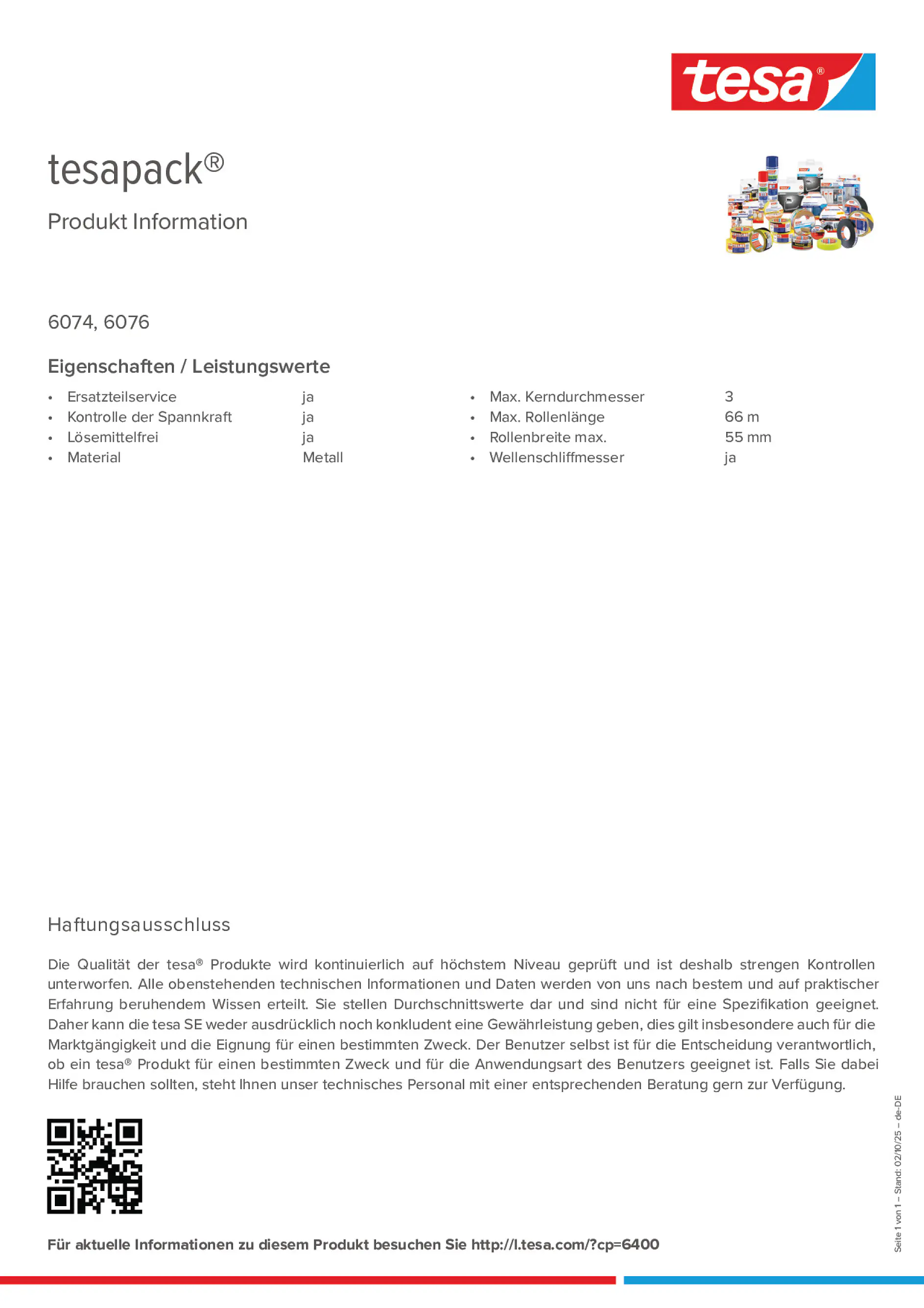 Product information_tesapack® 6076_de-DE