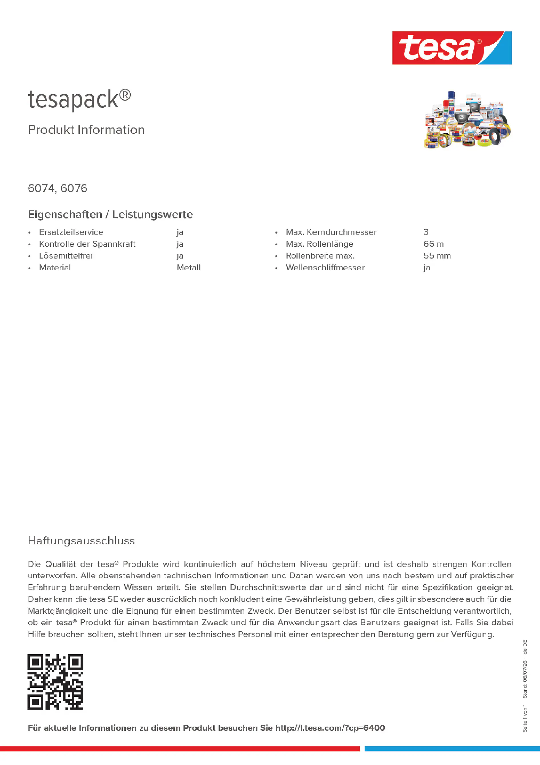 Product information_tesapack® 6400_de-DE