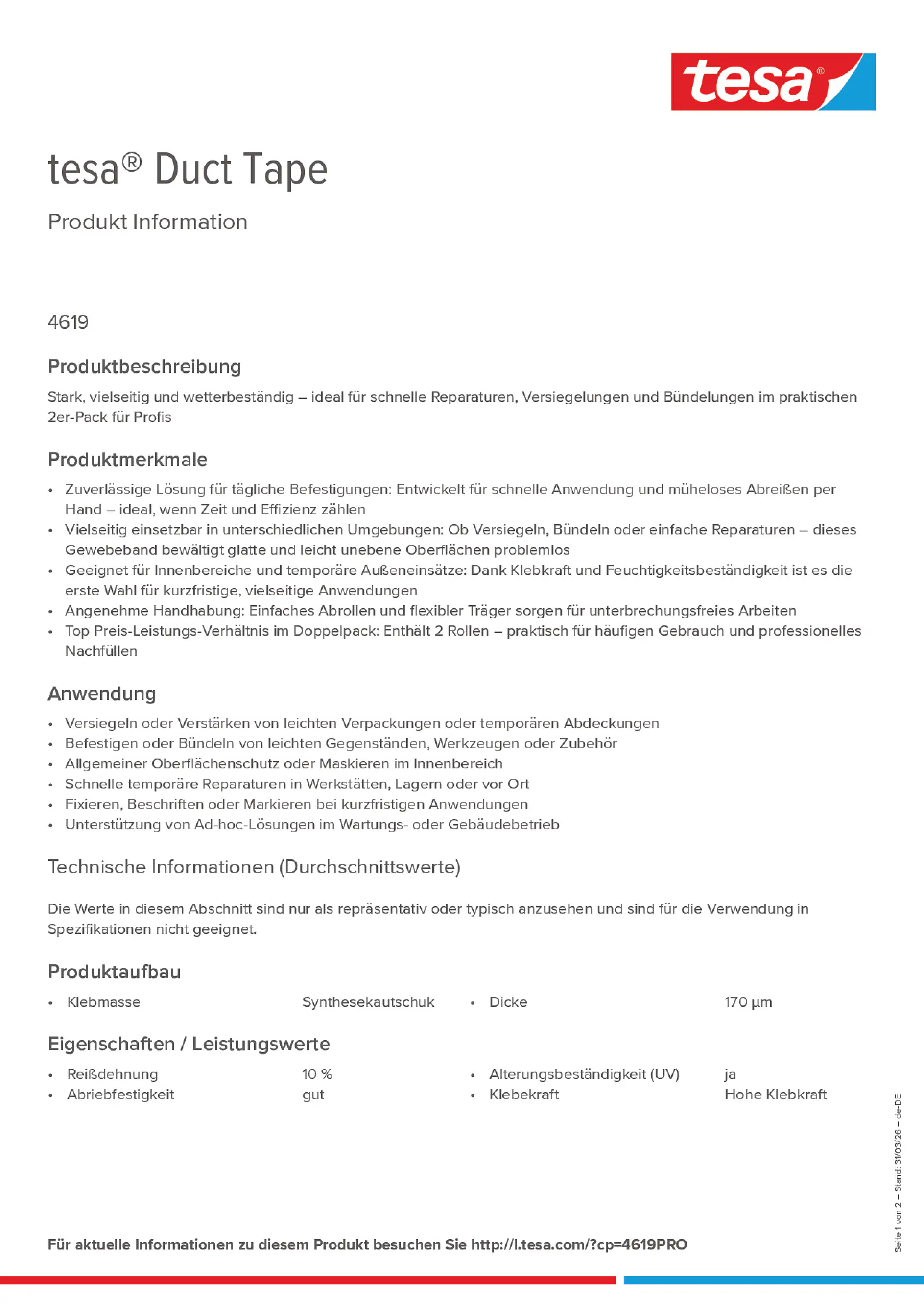 Product information_tesa® 4619PRO_de-DE