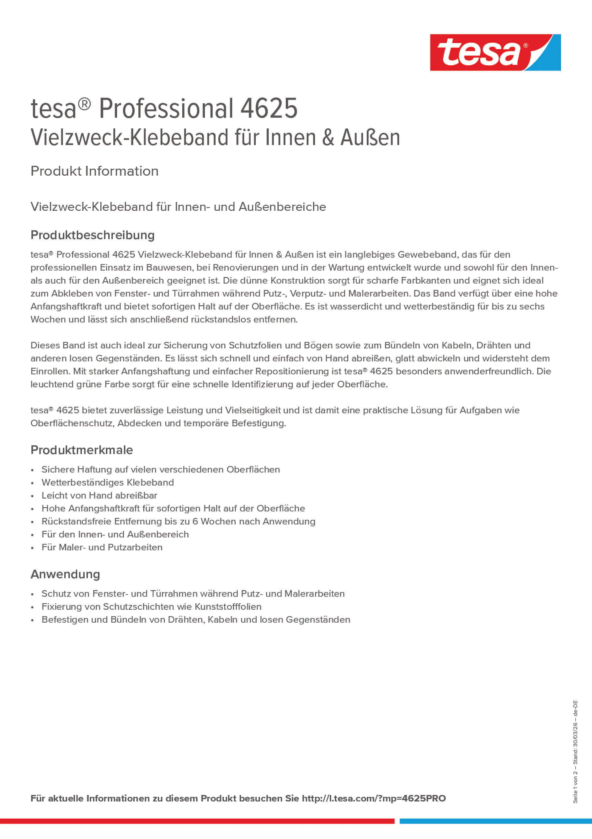Product information_tesa® Professional 04625_de-DE