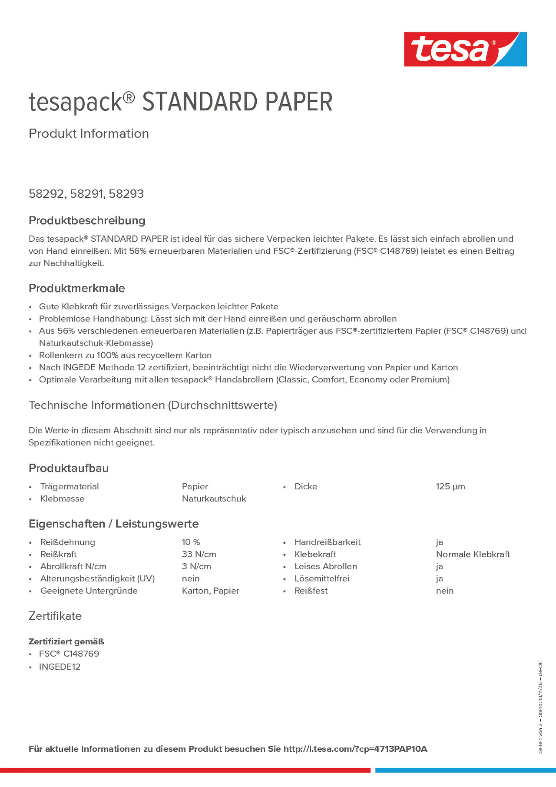 Product information_tesapack® 4713PAP10A_de-DE