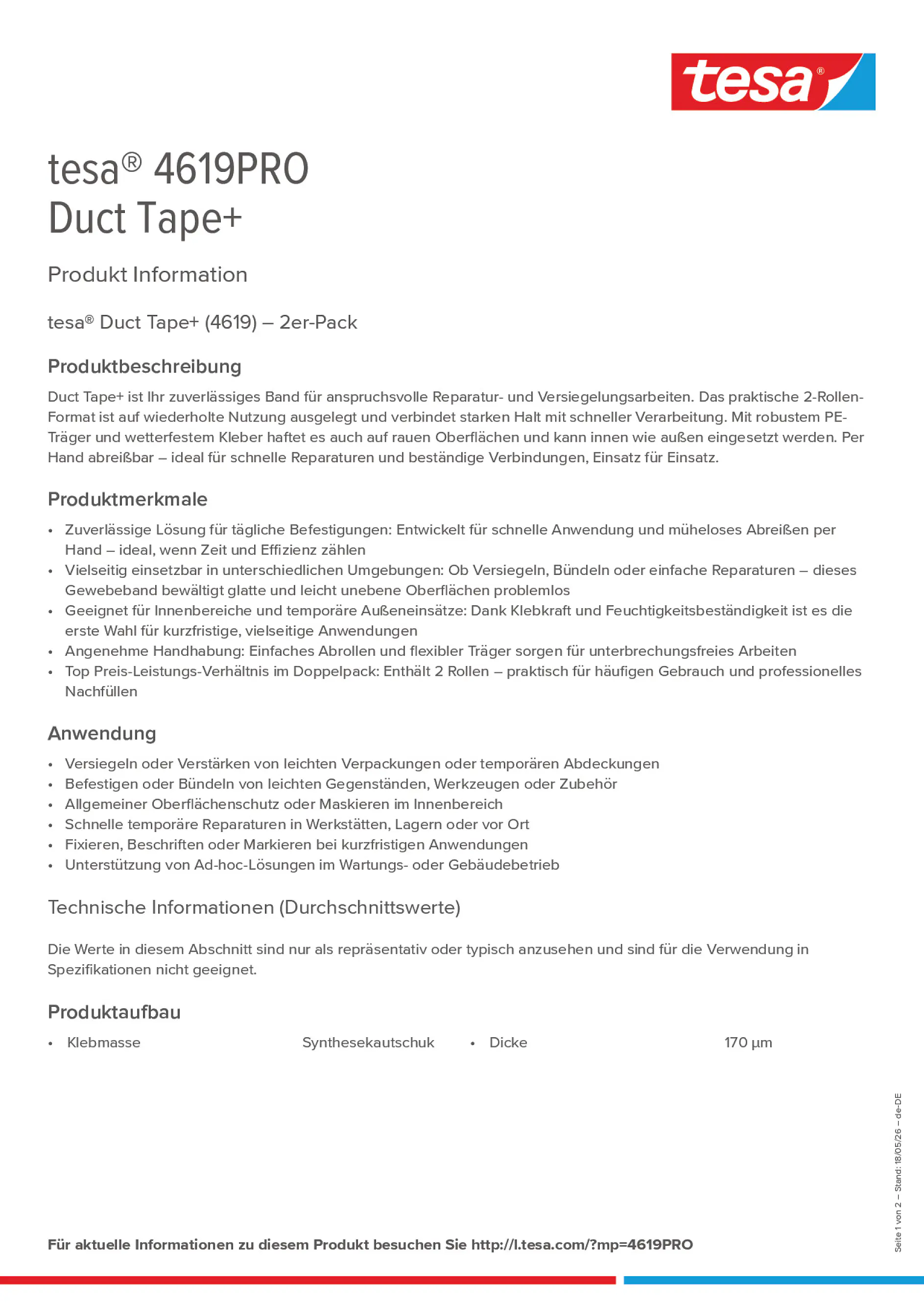 Product information_tesa® 4619PRO_de-DE