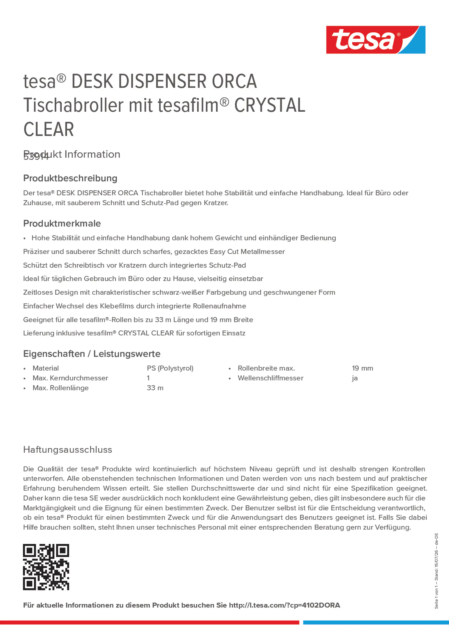 Product information_tesa® 4102DORA_de-DE