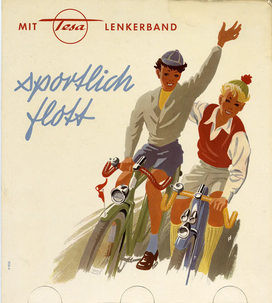 1956 Deutschland tesa Lenkerband Werbeaufsteller