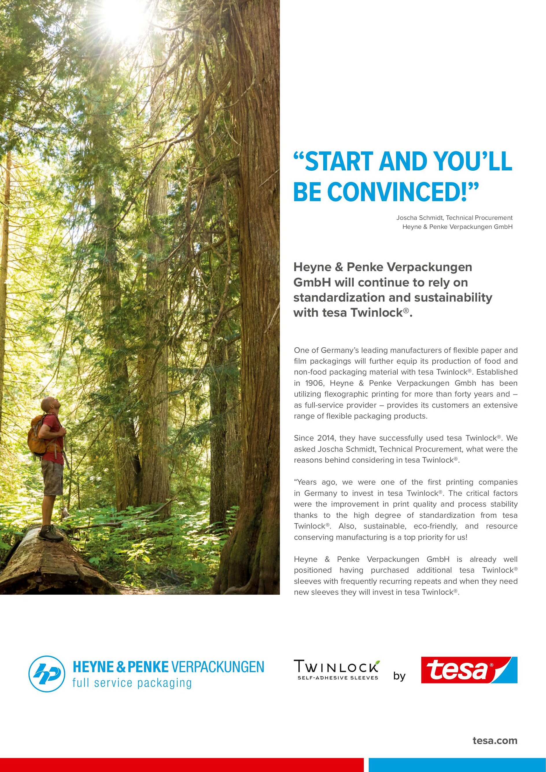 Success story with Heyne & Penke Verpackungen GmbH and tesa Twinlock®