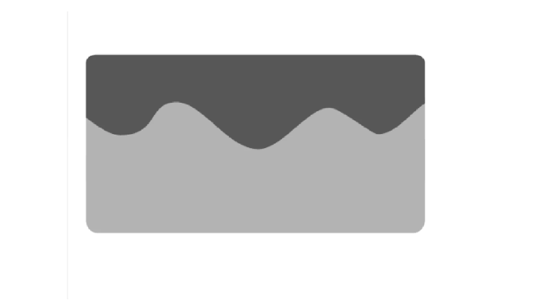 A rectangular icon with a wavy horizontal line in the middle. The top half is dark gray, and the bottom half is light gray, resembling a simplified landscape or wave pattern created using tesa tape. (This text has been generated by AI)