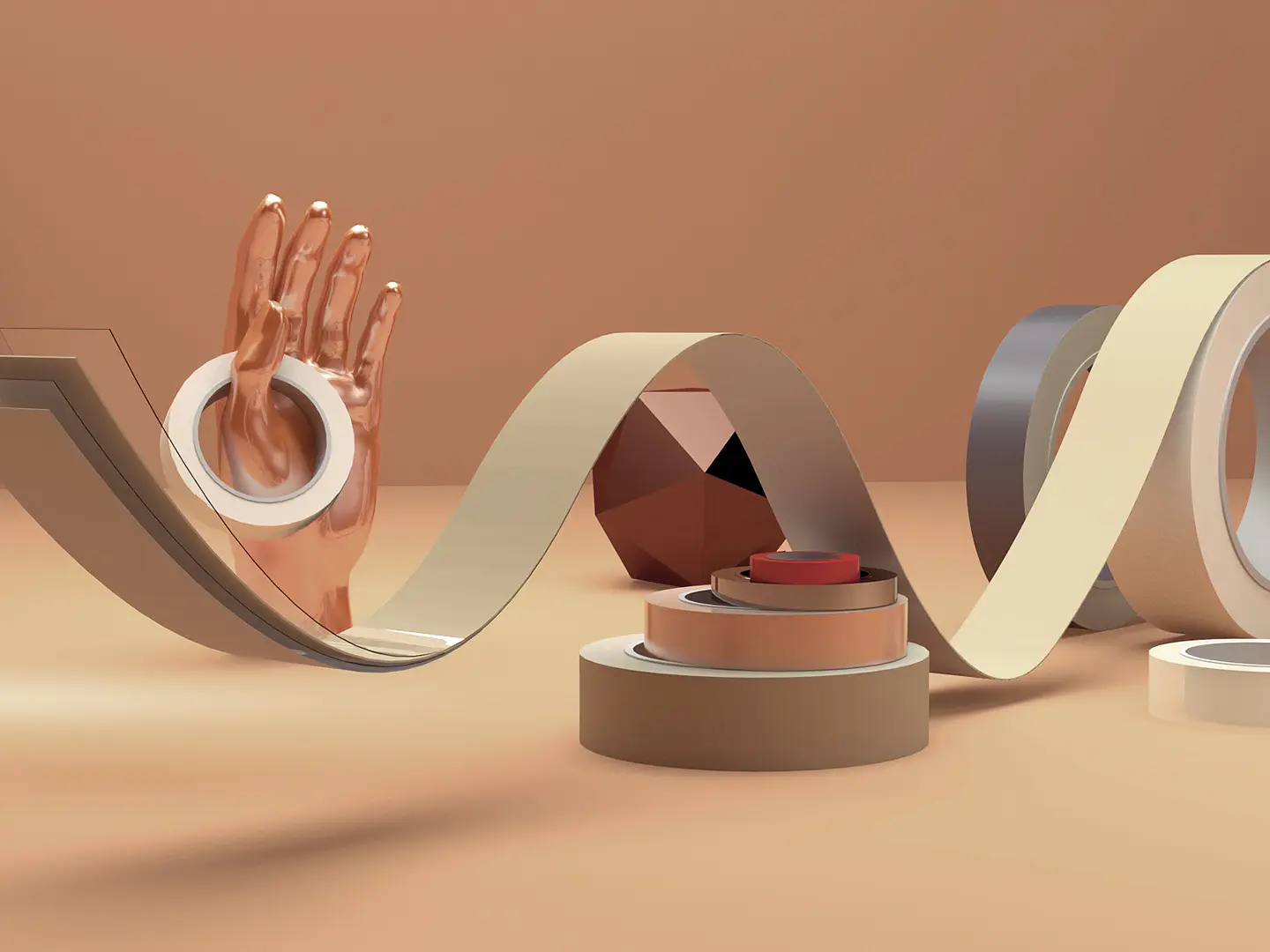 The backing adds specific properties to a tape