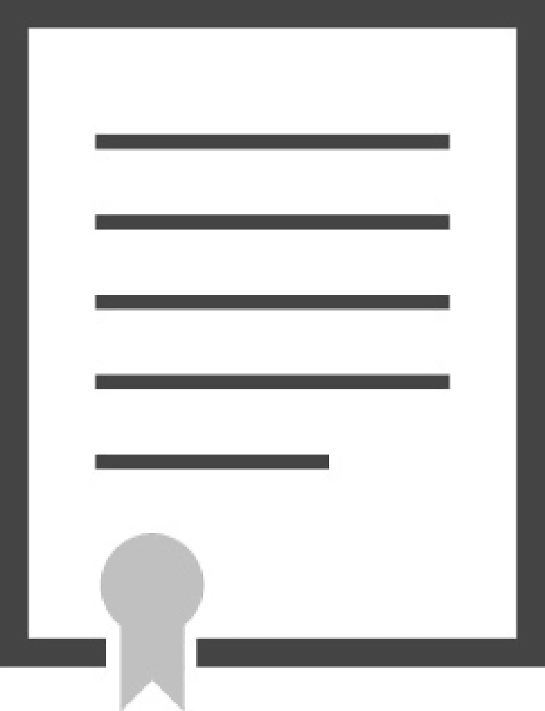 An illustration of a certificate with a rectangular border made of tesa tape, horizontal lines suggesting text, and a circular seal at the bottom left corner. The design is minimalistic and features grayscale colors. (This text has been generated by AI)