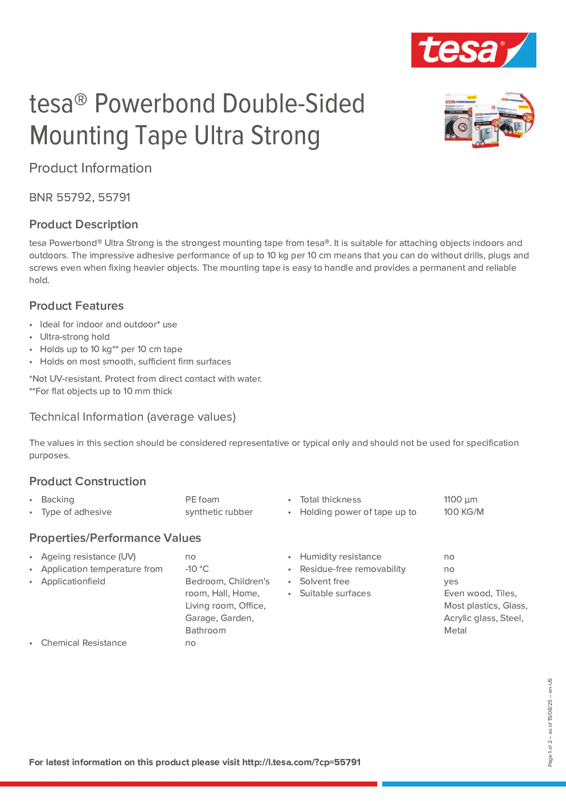 Product information_tesa® Powerbond 55791_en